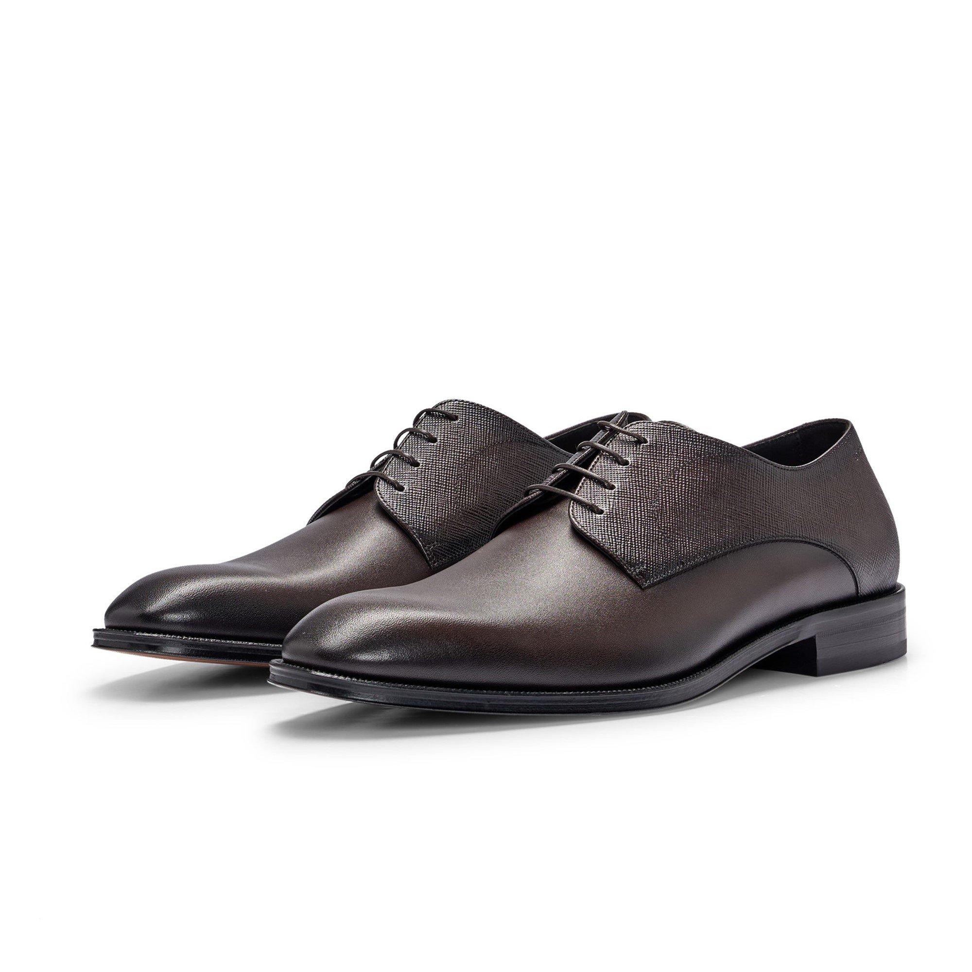 Dark Brown - Boss - Men's Derrek Derby Shirt with Derby Shoes - 6