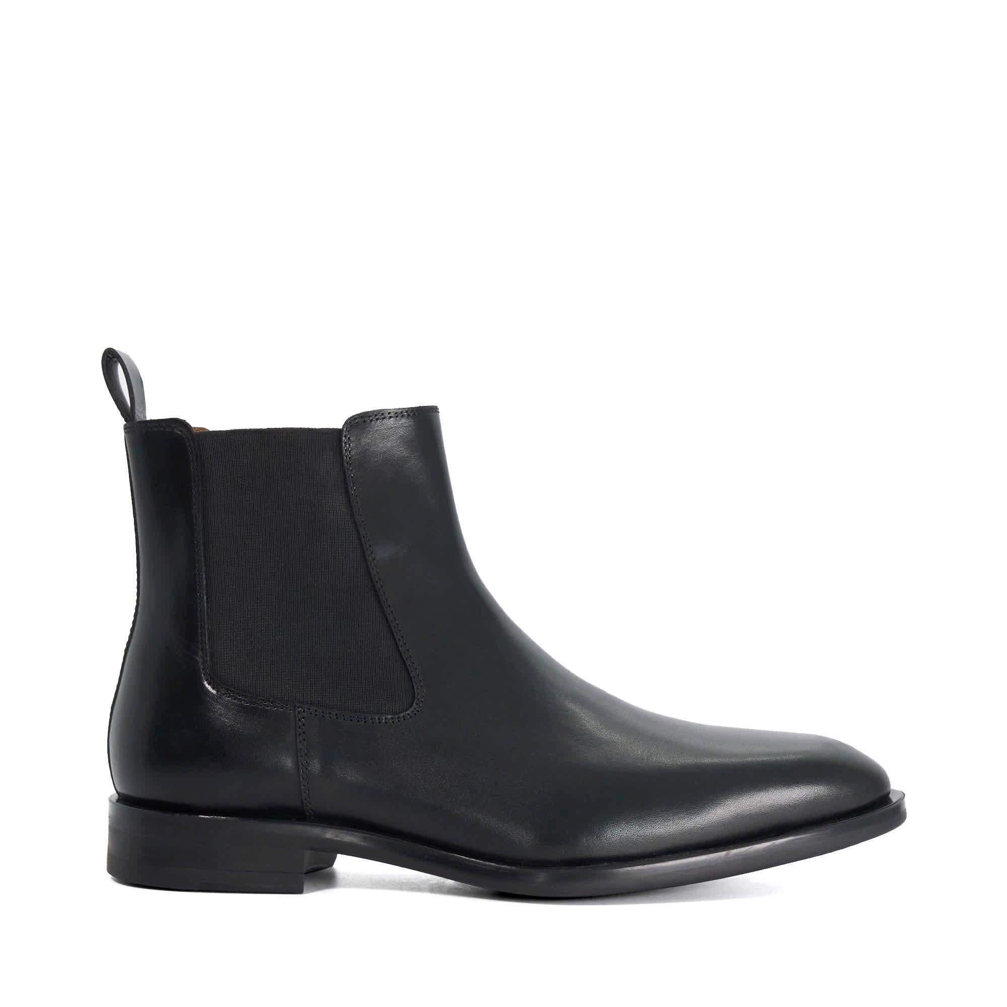Black Leather - Dune London - Men's Mannery Leather Chelsea Boots - 1