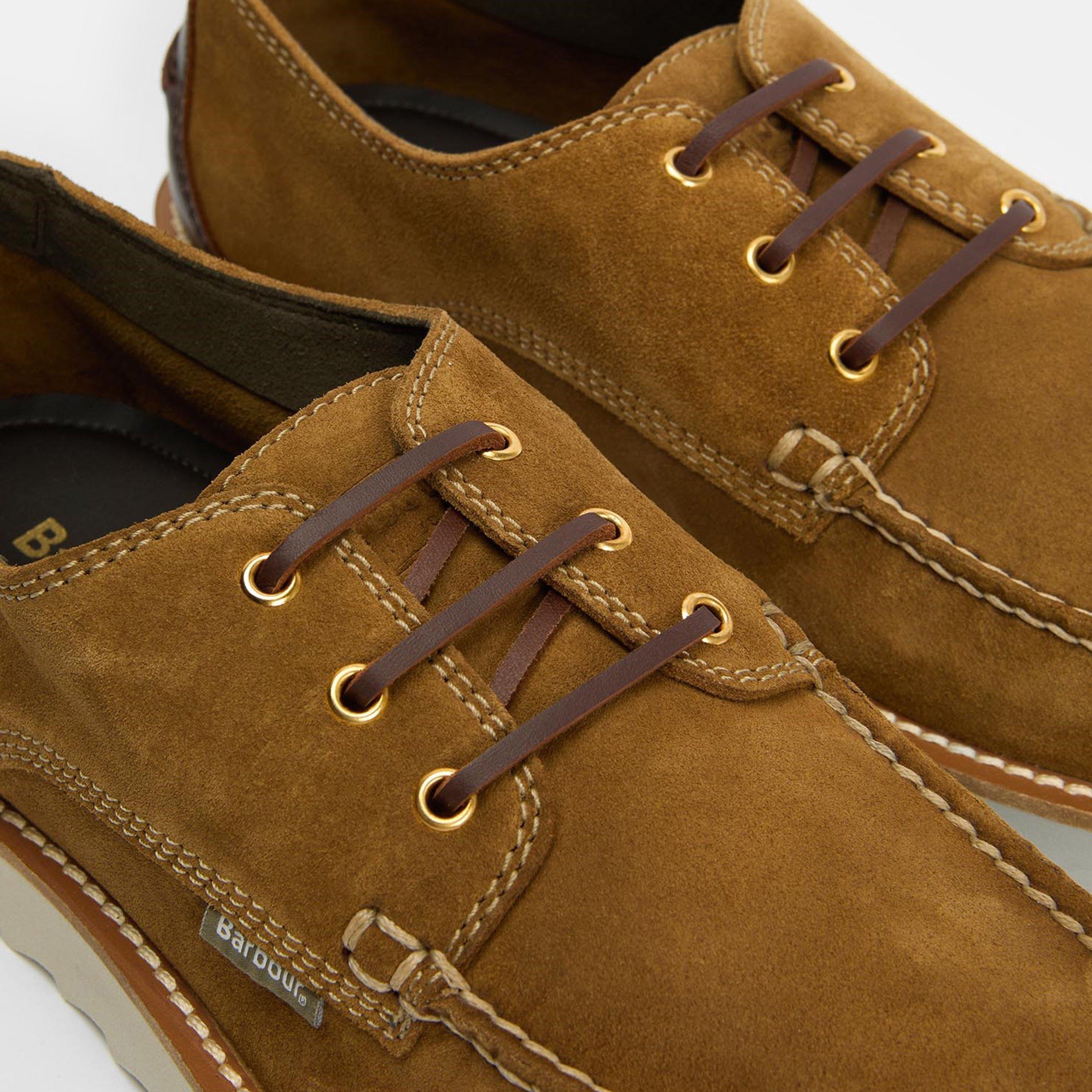 Toffee Suede - Barbour - Men's Aydon Traditional Lacing Derby Shoes - 4