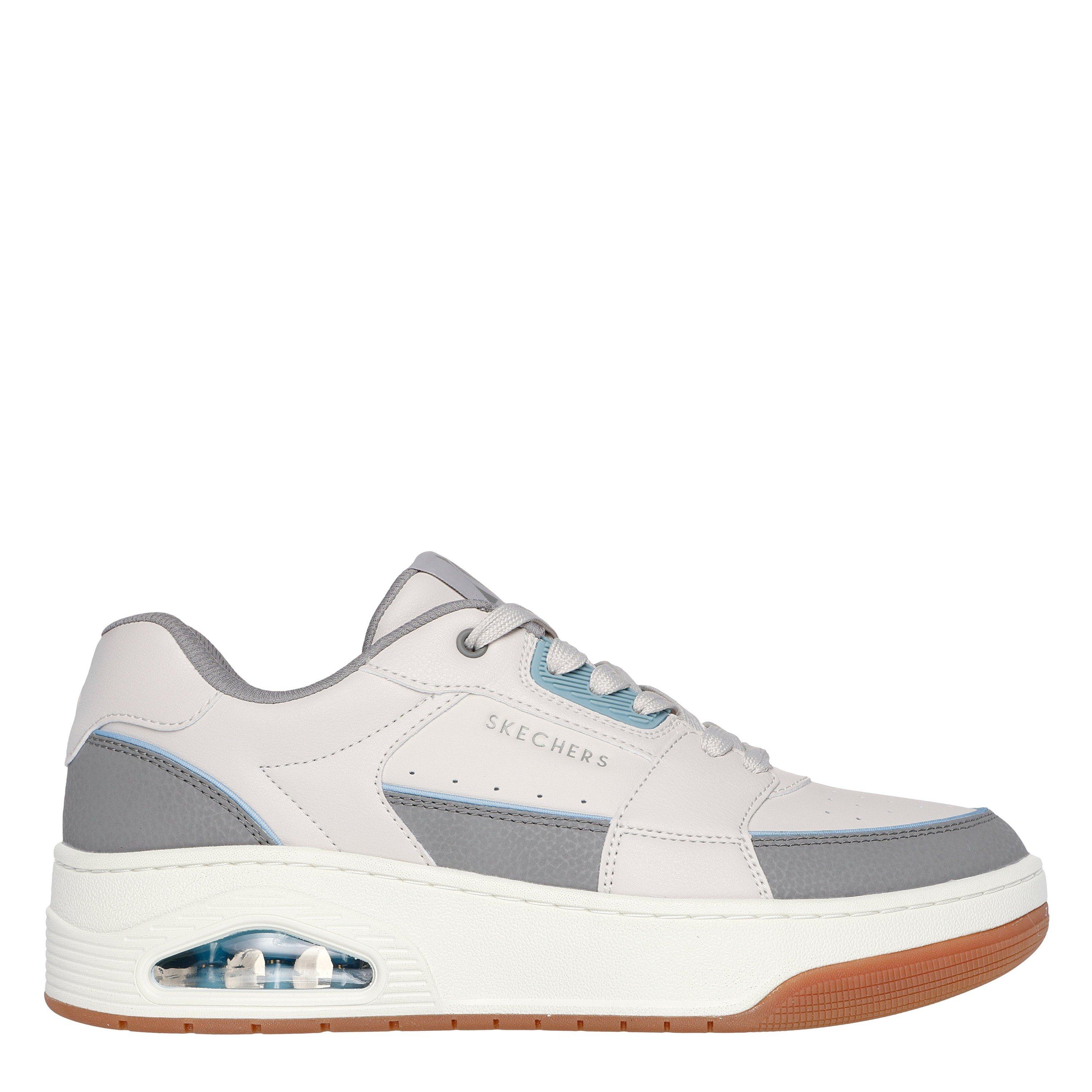 Neutral Grey - Skechers - Uno Court Low-Post Mens Shoes - 1