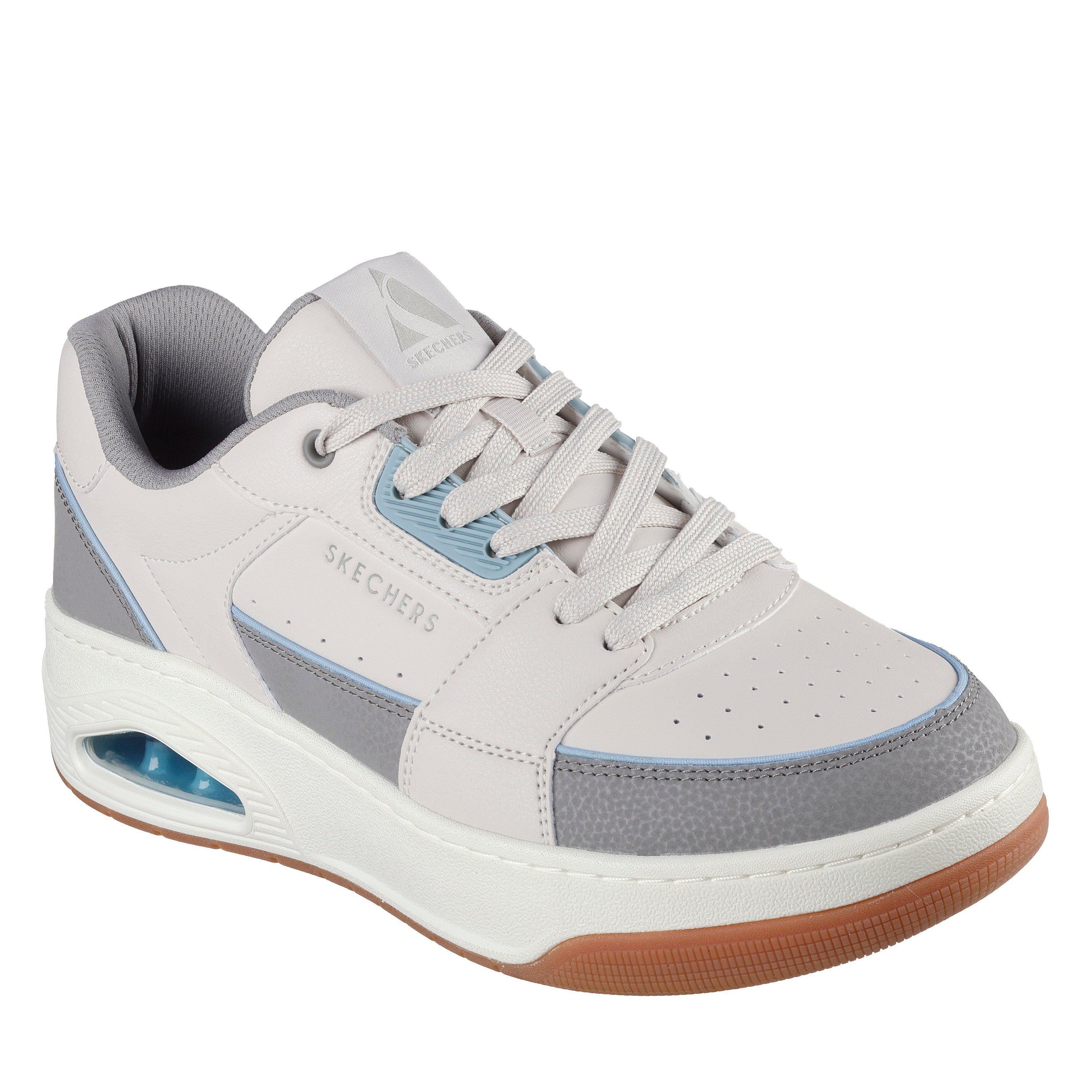 Neutral Grey - Skechers - Uno Court Low-Post Mens Shoes - 3