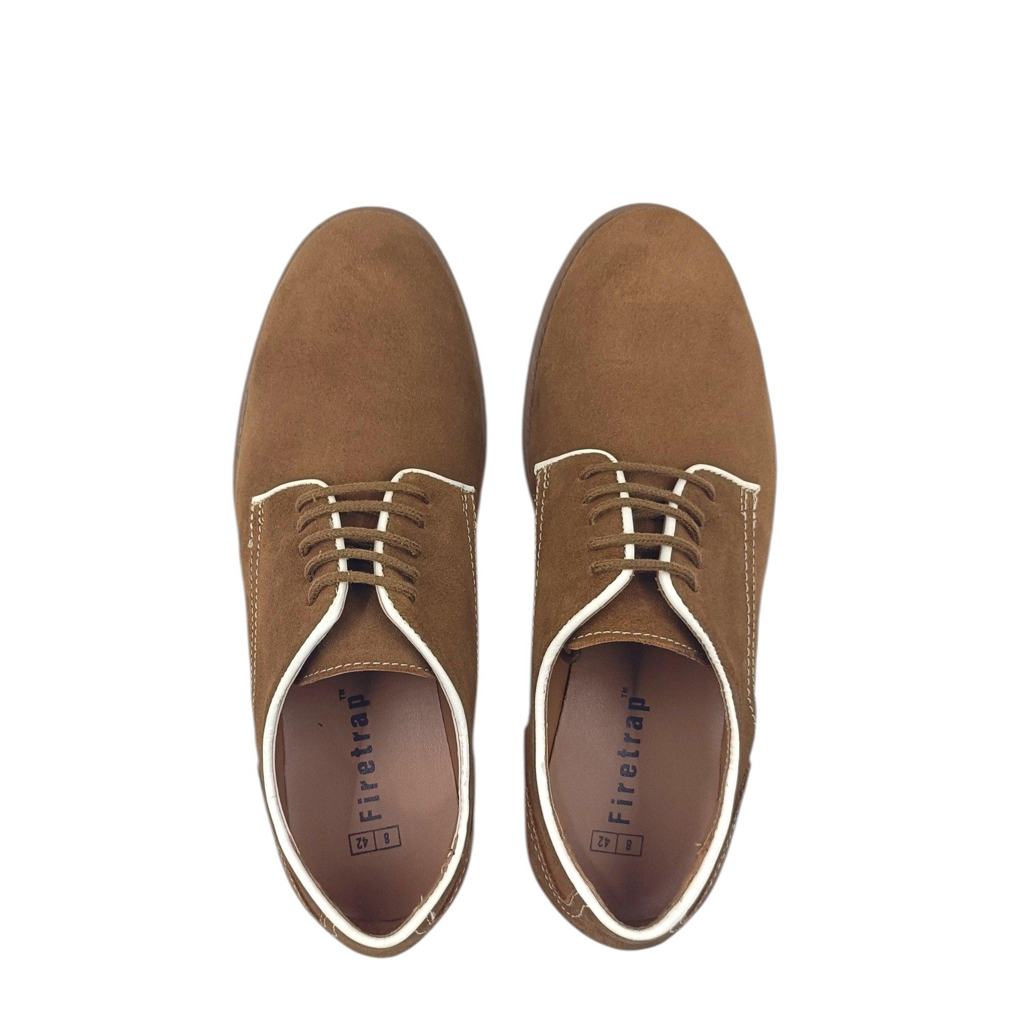 Dark Tan Suede - Firetrap - Men's Arthur Derby Shoes - 5
