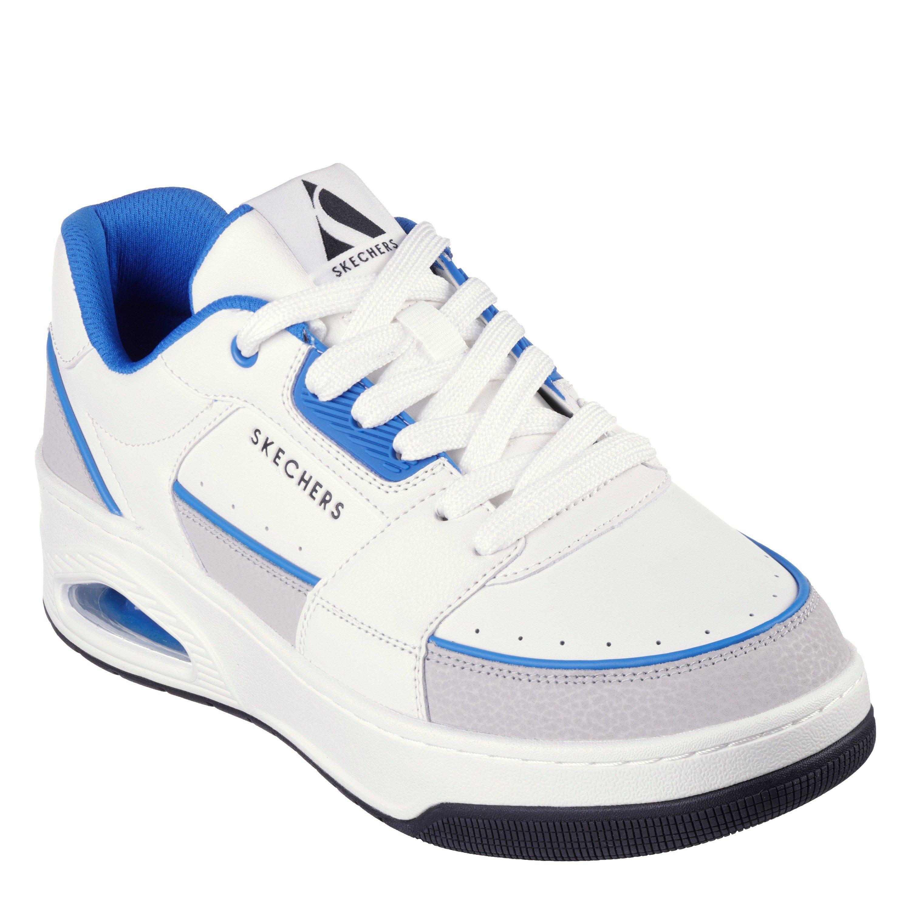 White Blue - Skechers - Uno Court Low-Post Mens Shoes - 2