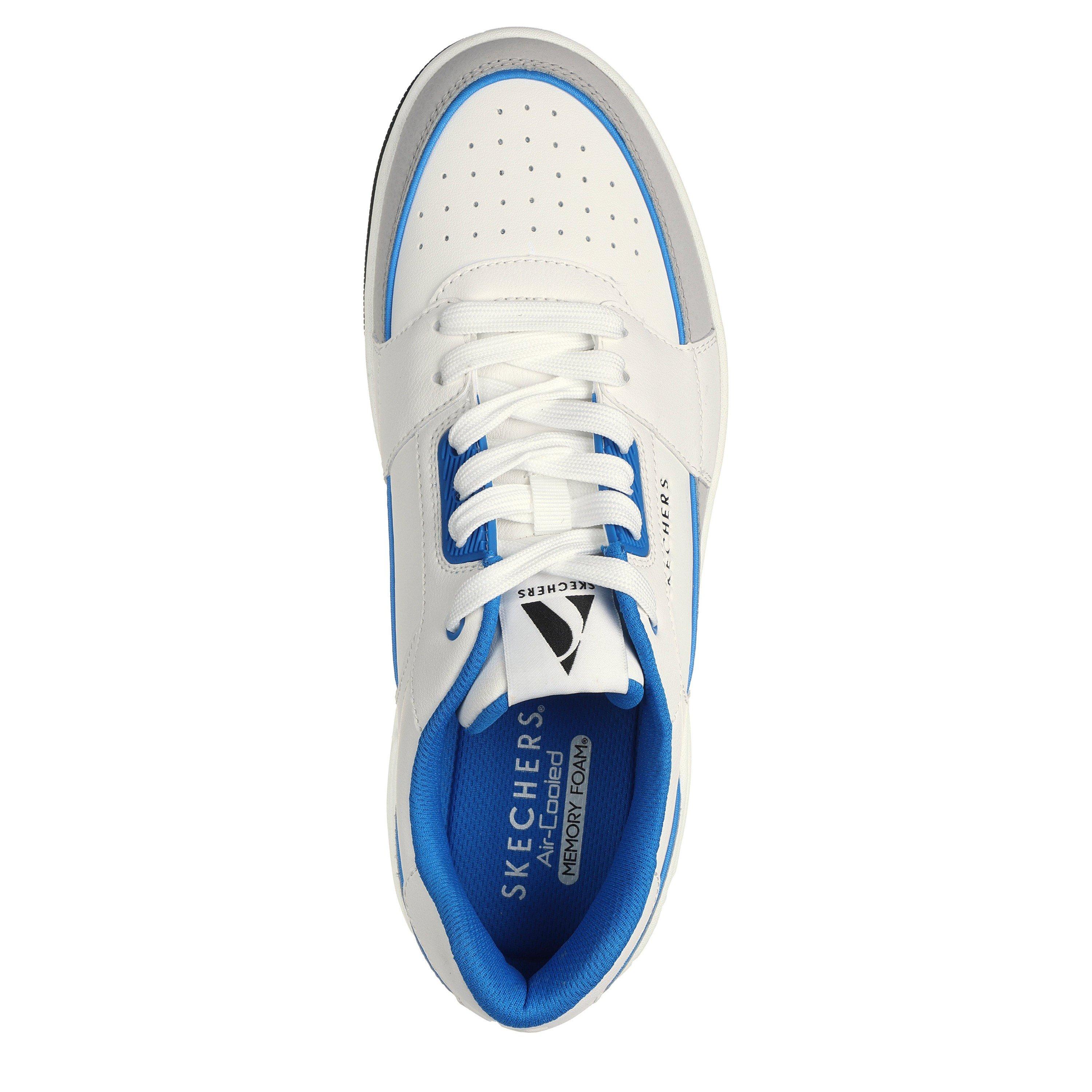 White Blue - Skechers - Uno Court Low-Post Mens Shoes - 3