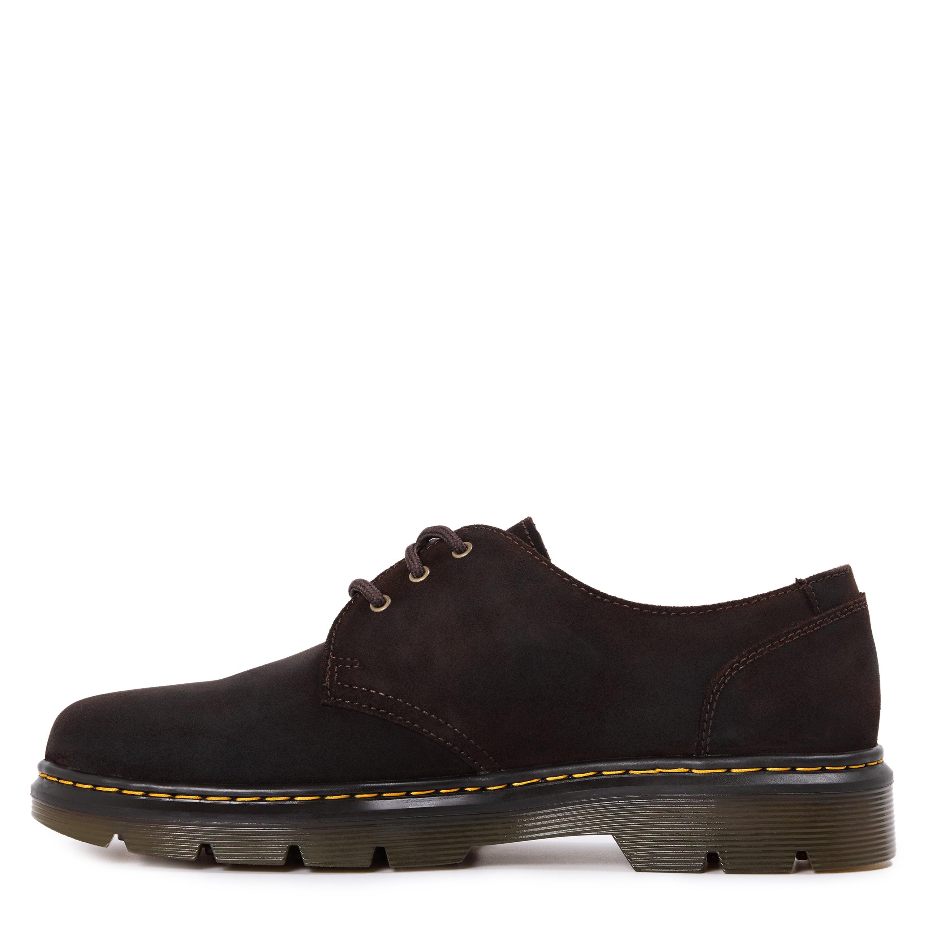 Drk Brown Cedar - Dr Martens - Men's Aprile 3 Eye Leather Lace-Up Derby Shoes - 2