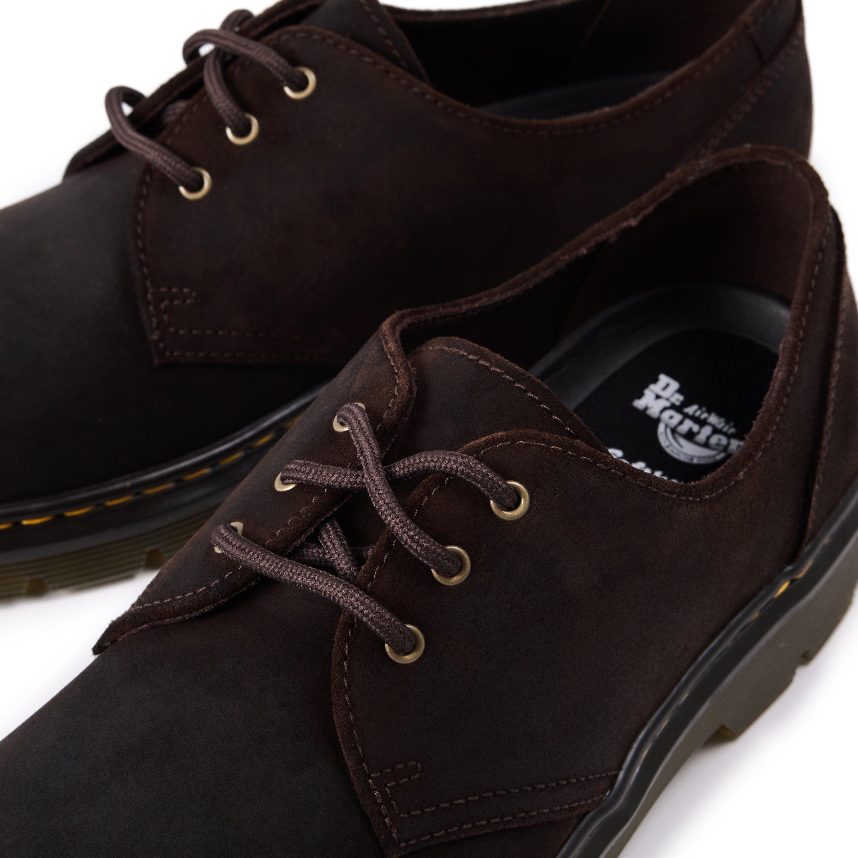 Drk Brown Cedar - Dr Martens - Men's Aprile 3 Eye Leather Lace-Up Derby Shoes - 3