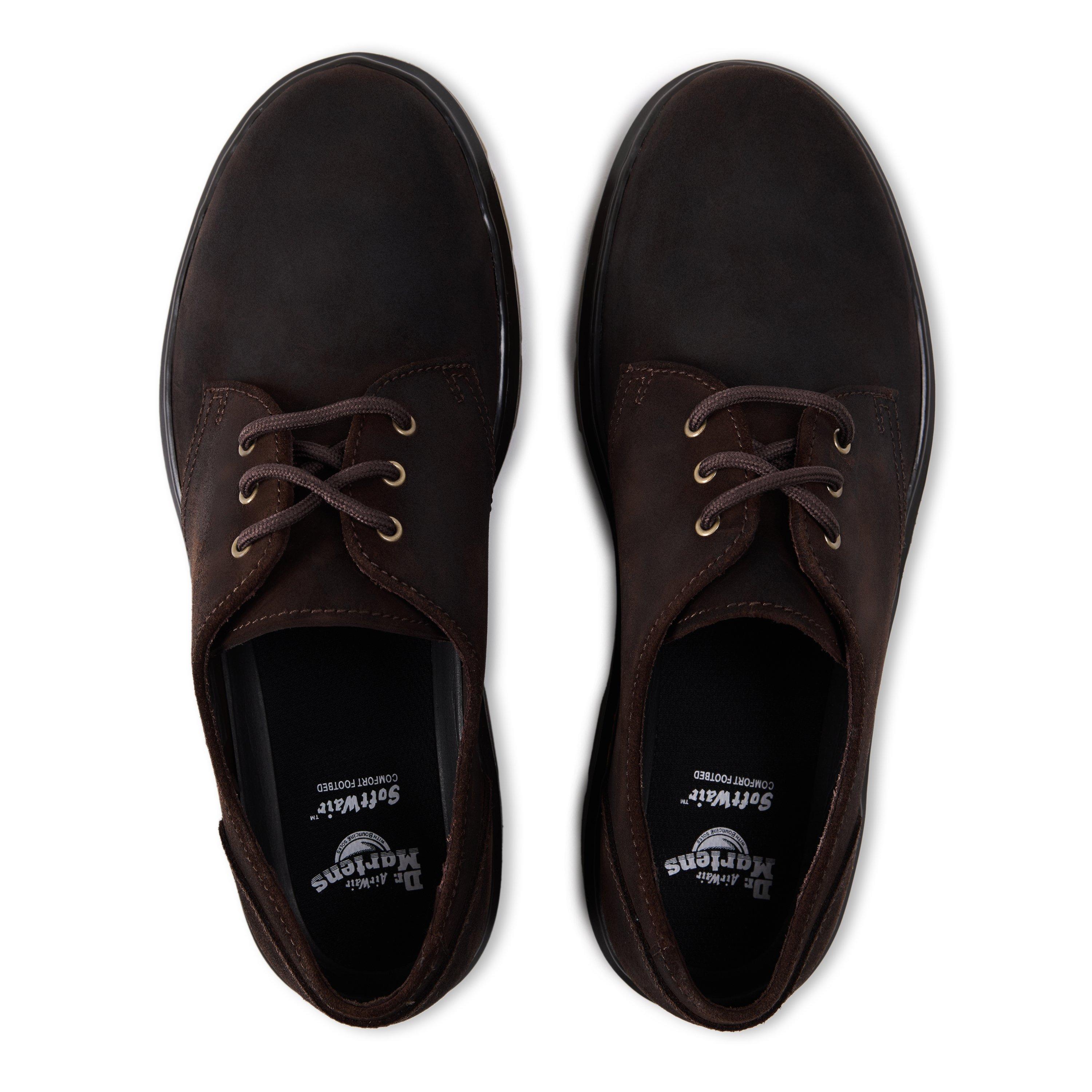 Drk Brown Cedar - Dr Martens - Men's Aprile 3 Eye Leather Lace-Up Derby Shoes - 4