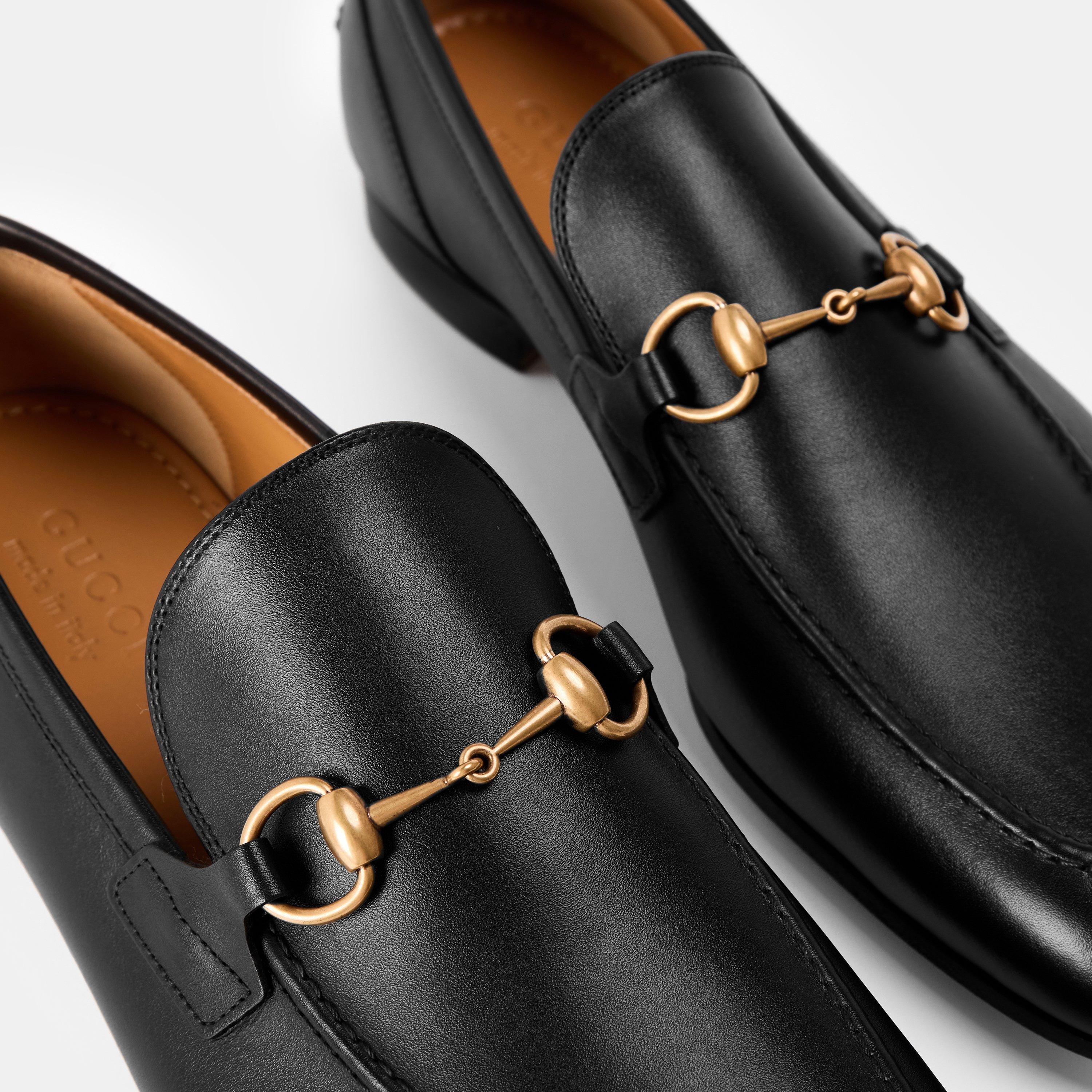 Nero - Gucci - Men's Horsebit Leather Jordaan Loafers - 5