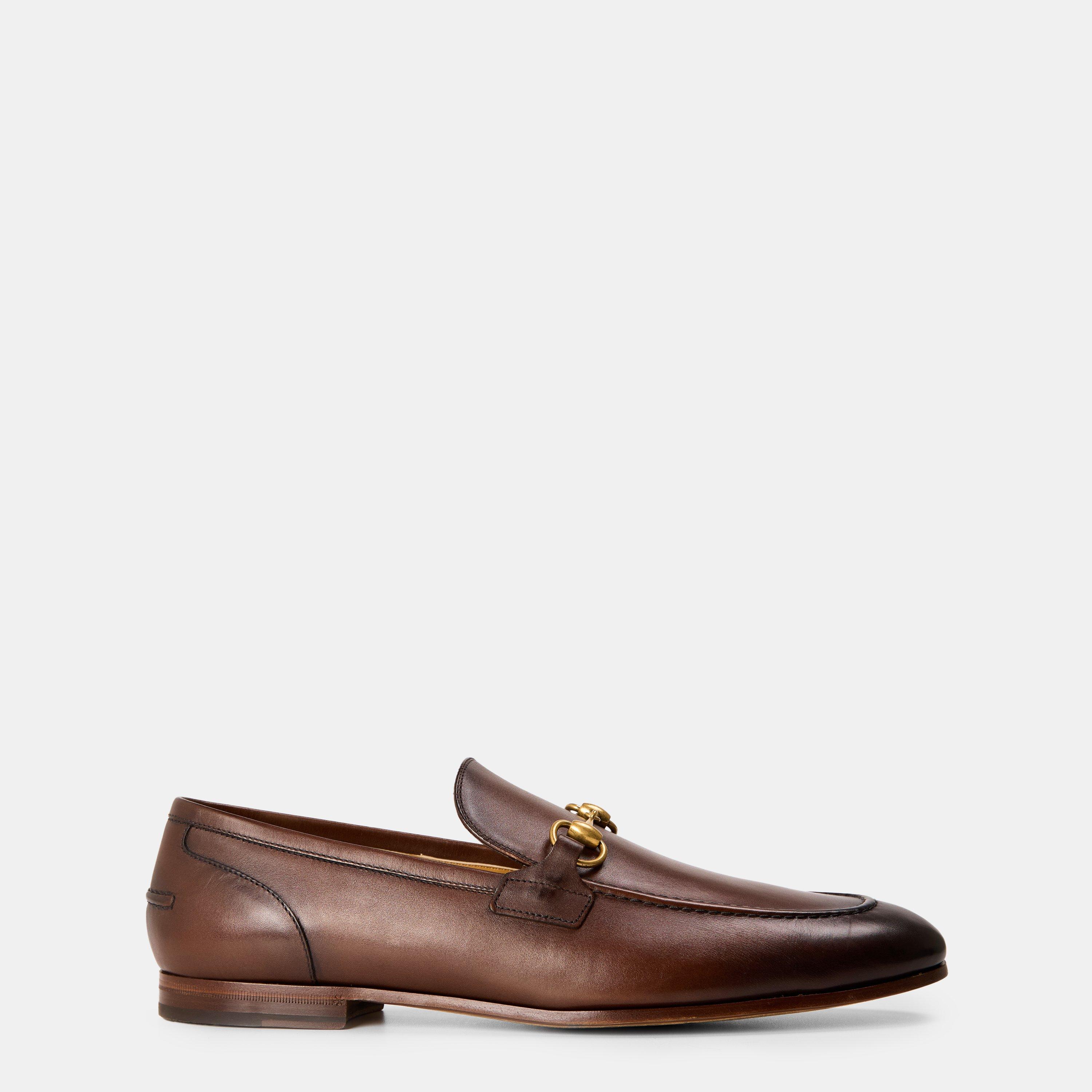 Gucci Men's Horsebit Leather Jordaan Loafers - Brown - Size 9 (43)