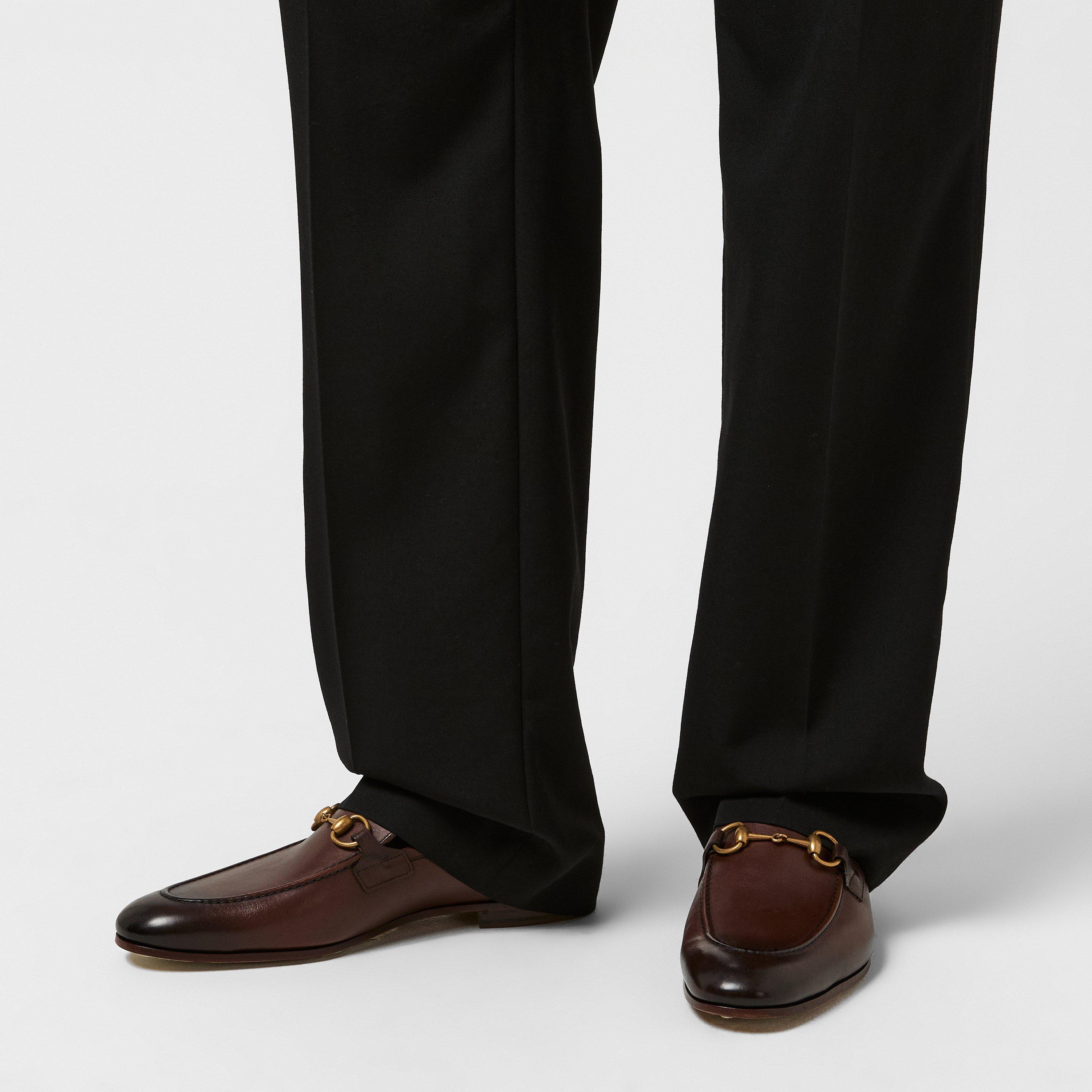 Brown - Gucci - Mens Leather Jordaan Horsebit Loafers - 3