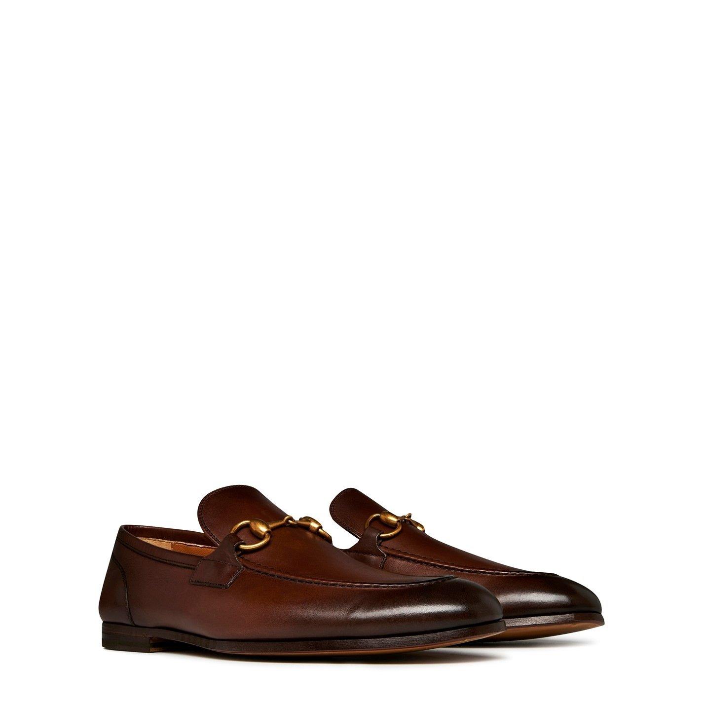 Brown - Gucci - Mens Leather Jordaan Horsebit Loafers - 4