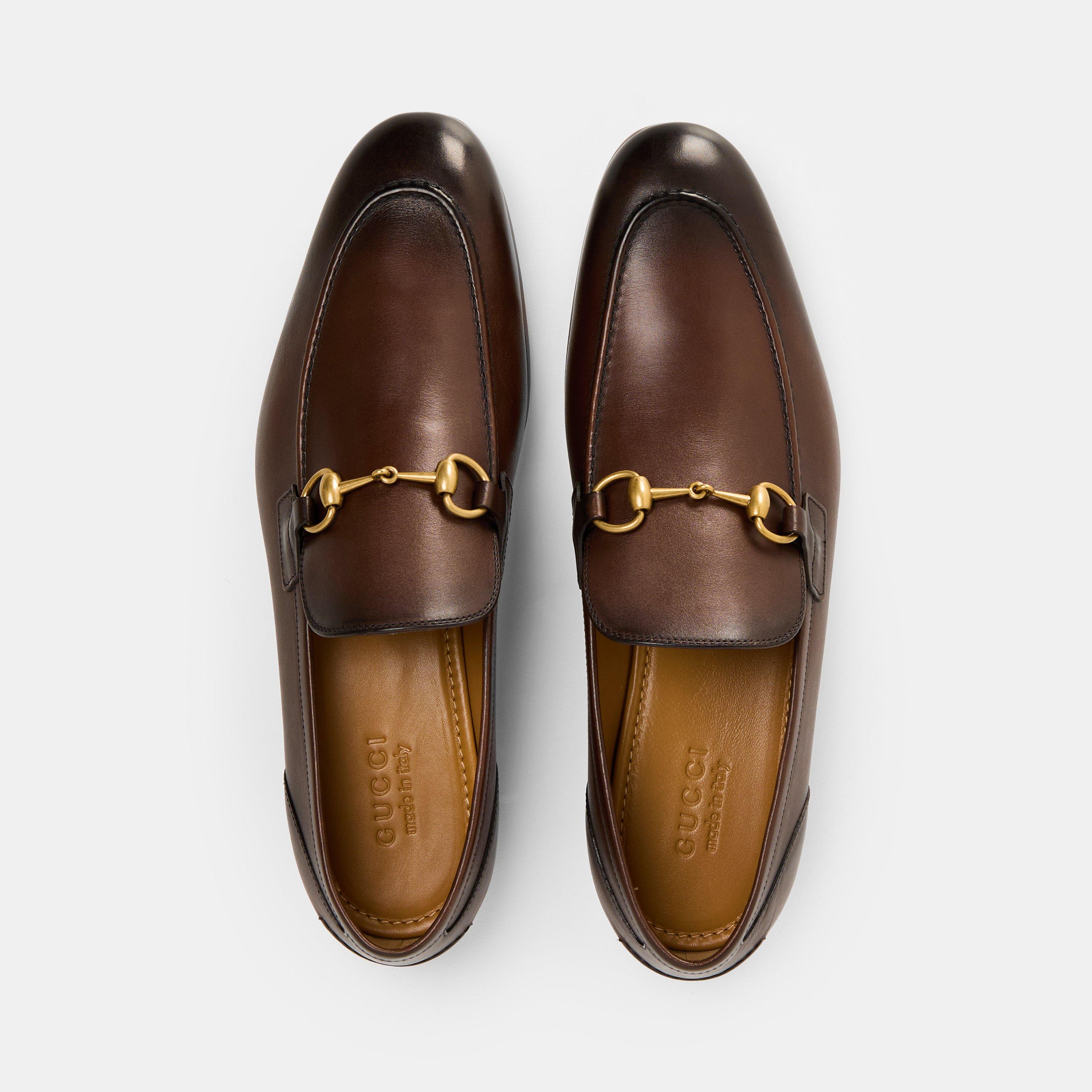 Brown - Gucci - Mens Leather Jordaan Horsebit Loafers - 6