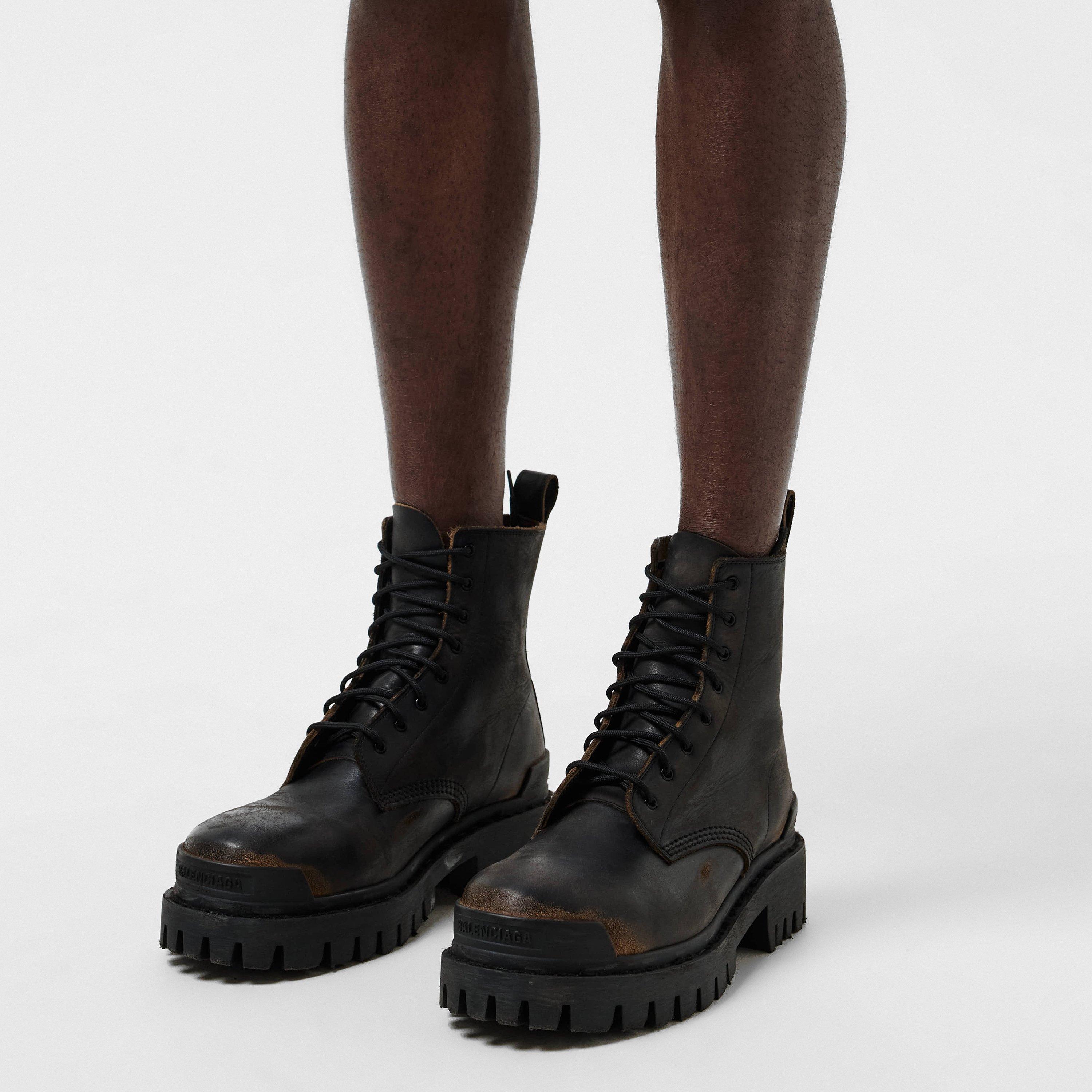 Black/Brown - Balenciaga - Strike Bootie - 3