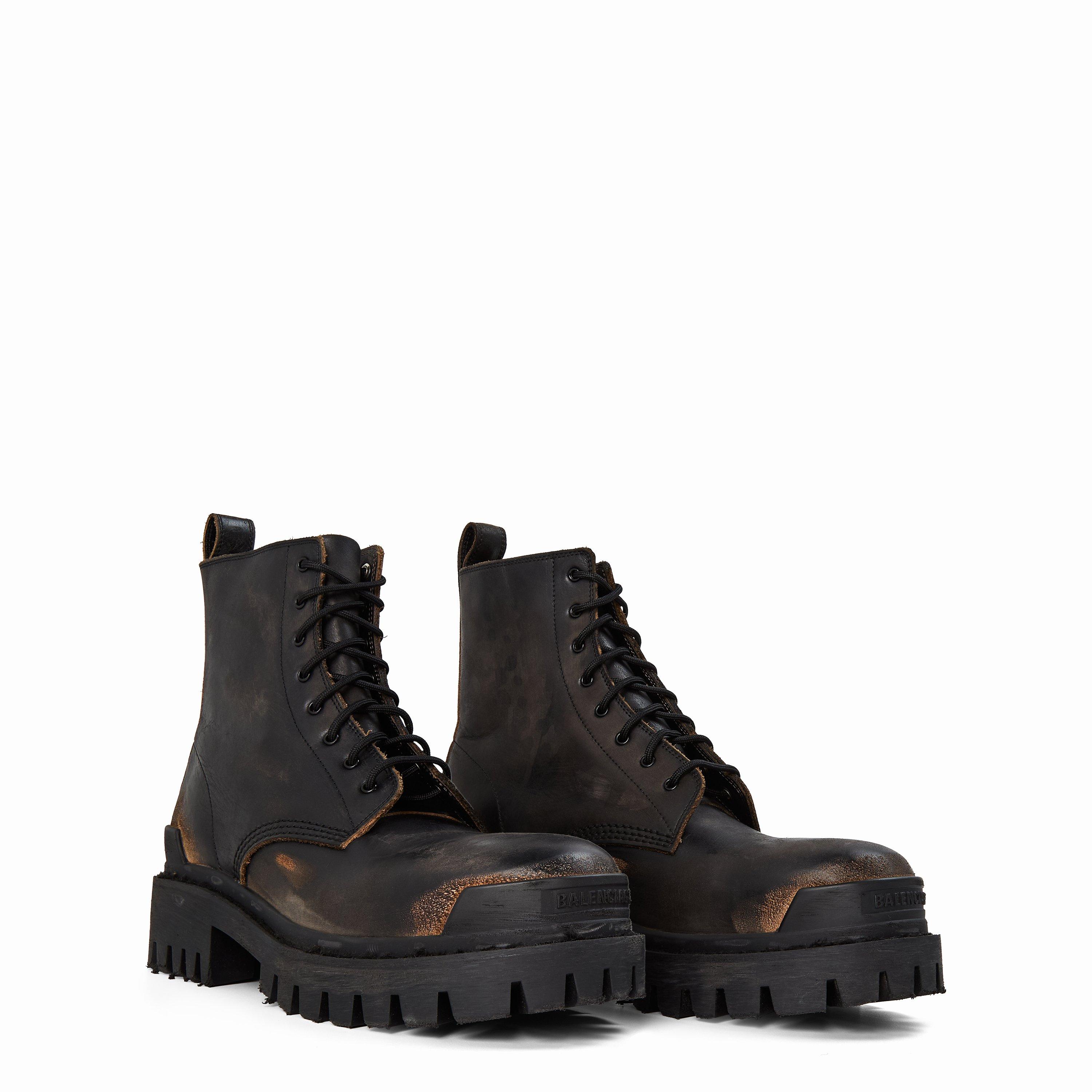 Black/Brown - Balenciaga - Strike Bootie - 4