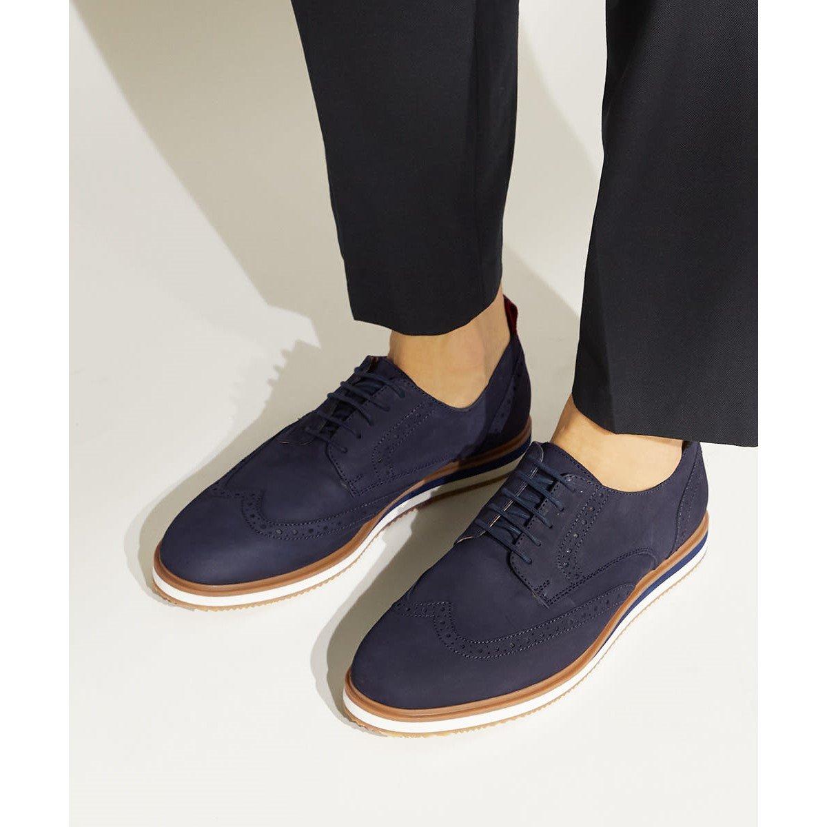 Navy Nubuck 177 - Dune London - Britle Brogues - 4