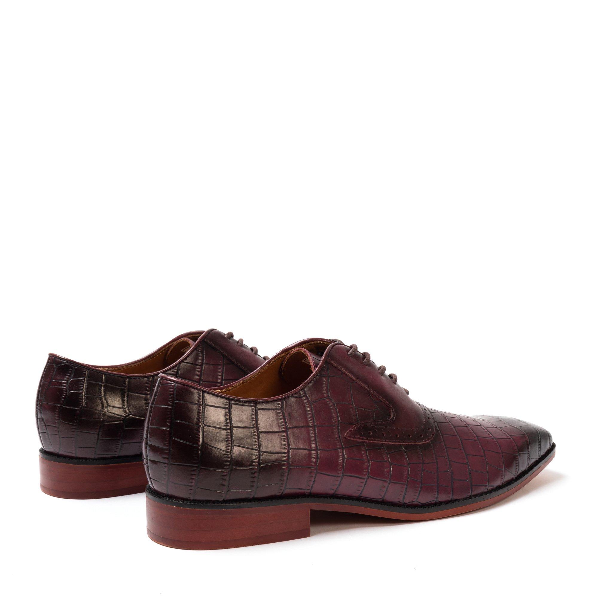 Granate - Giorgio - Leather Croc Men Oxford Dress Brogue Shoes - 3