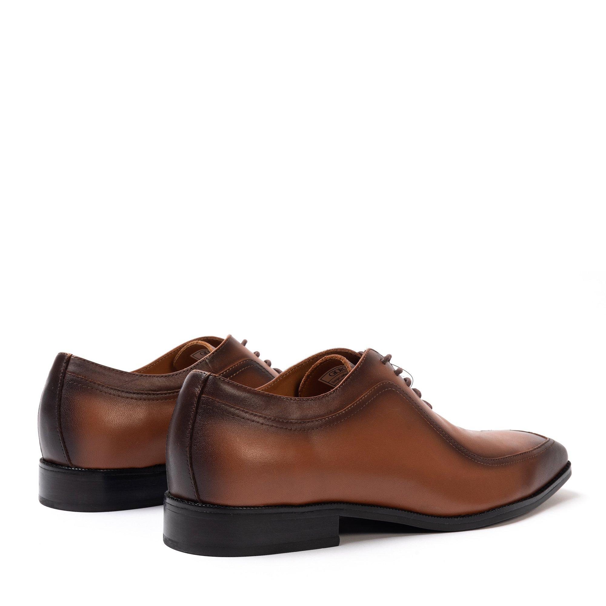 Brown - Giorgio - Leather Oxford Dress Formal Men Shoes - 3