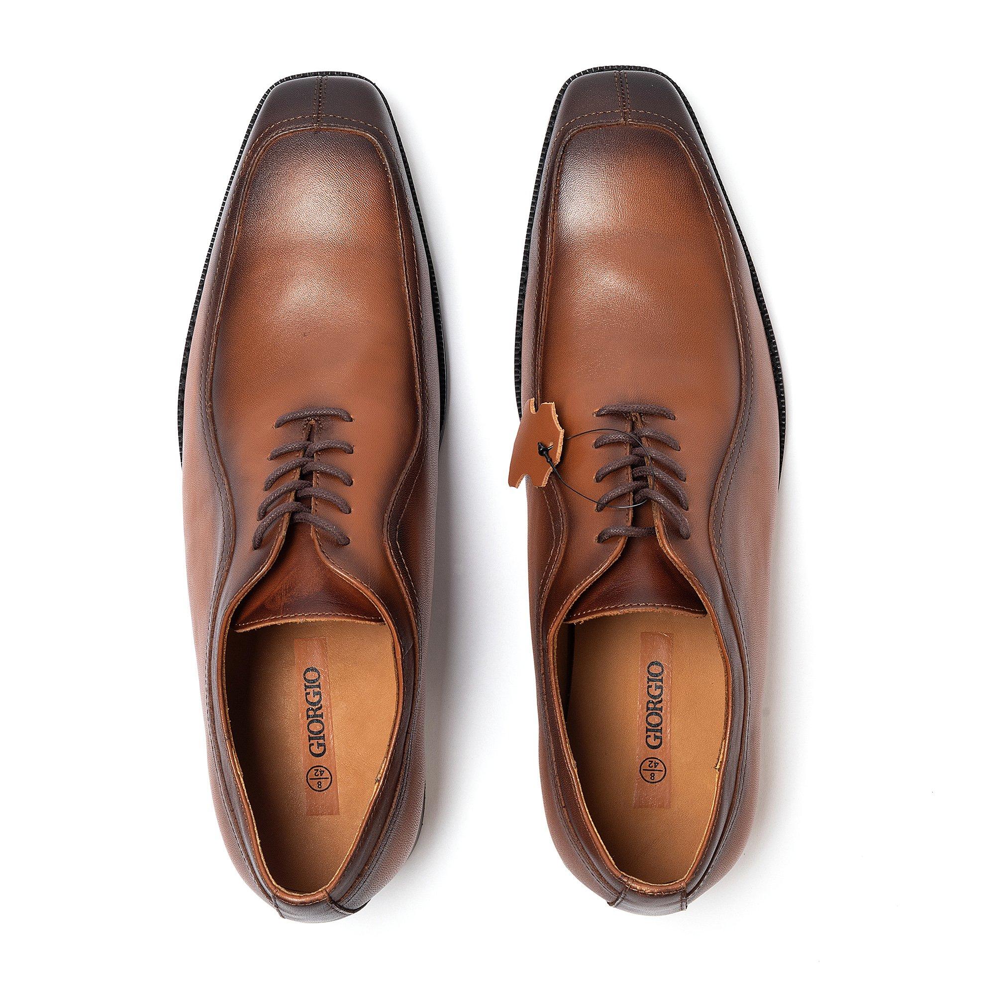 Brown - Giorgio - Leather Oxford Dress Formal Men Shoes - 4