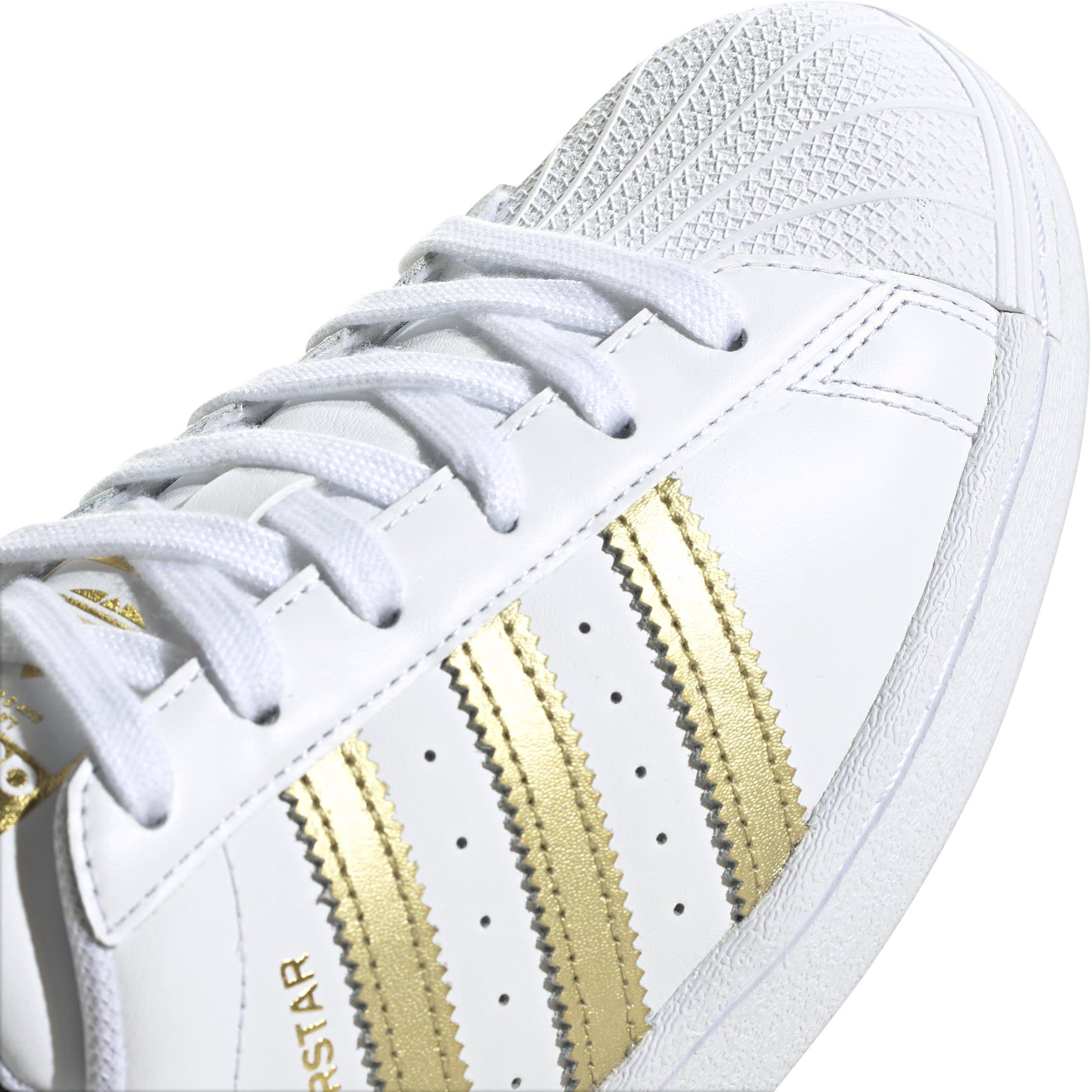 Adidas superstars white and gold hotsell