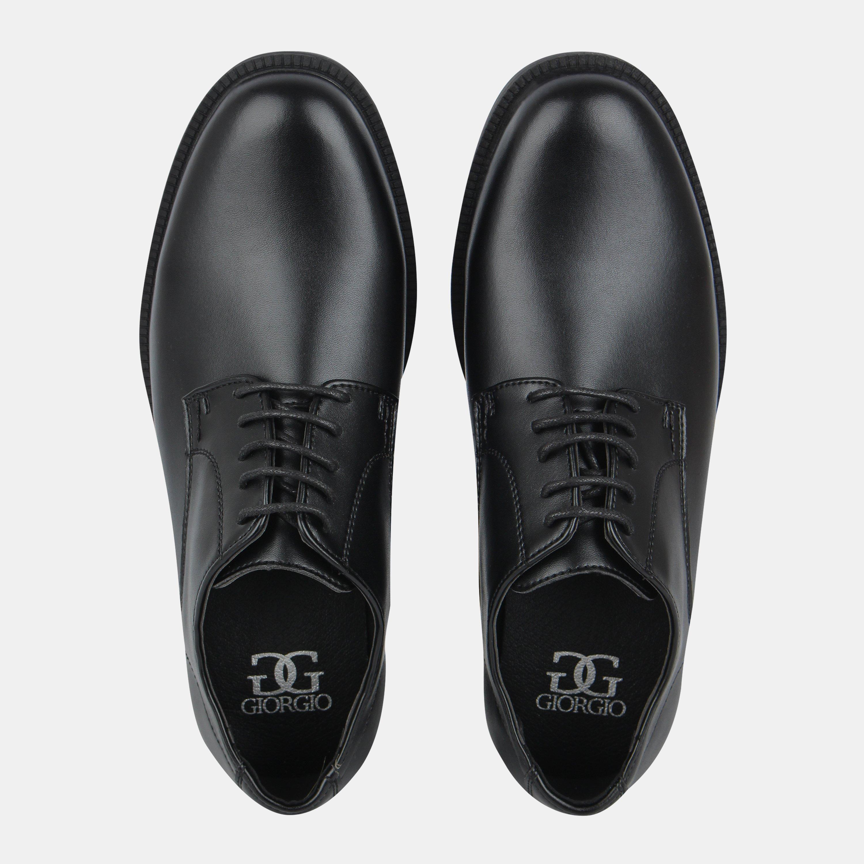 Zwart - Giorgio - Lace Up Derby Shoes Mens - 4