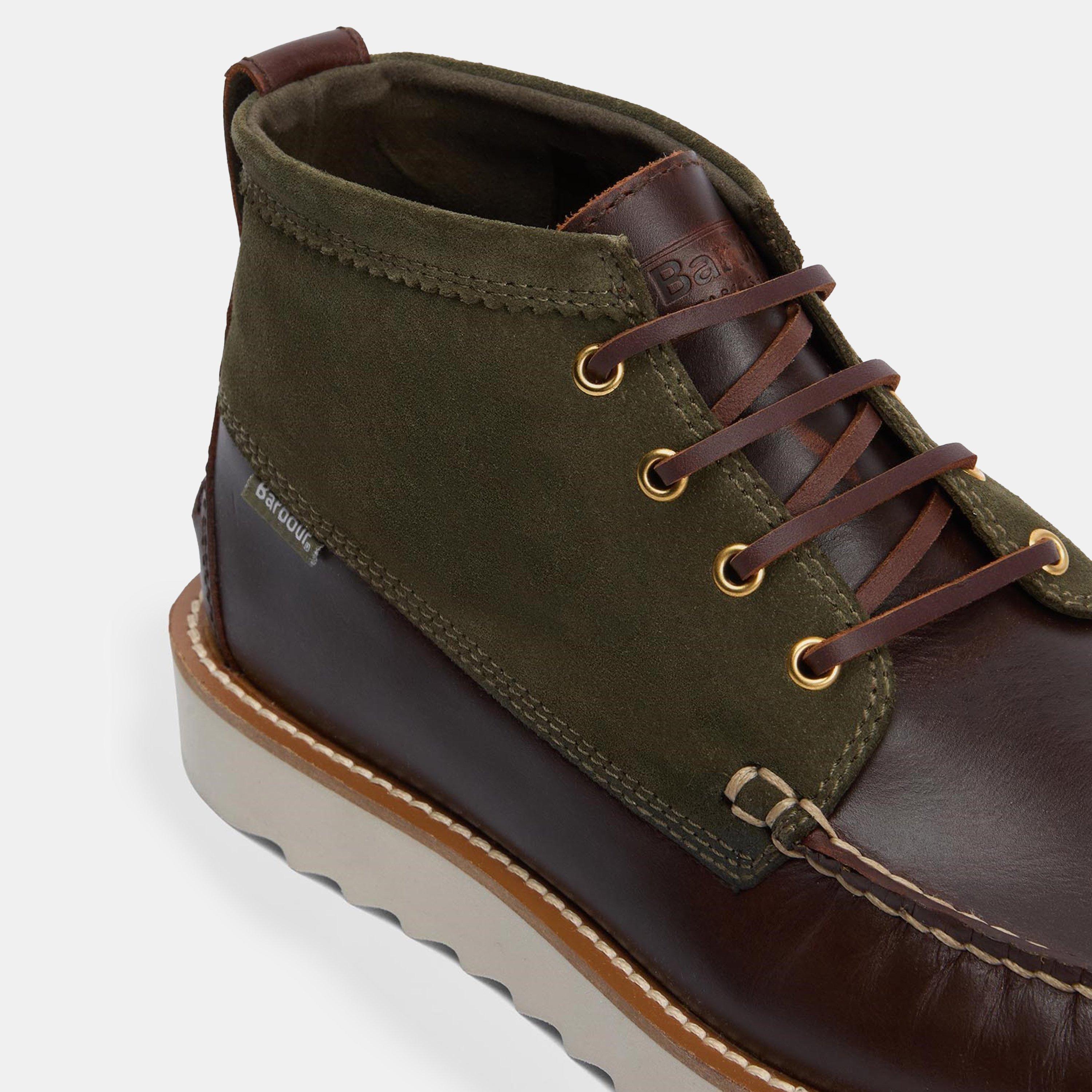 Olive/Brwn OL32 - Barbour - Men's Hadston Chukka Boots - 4