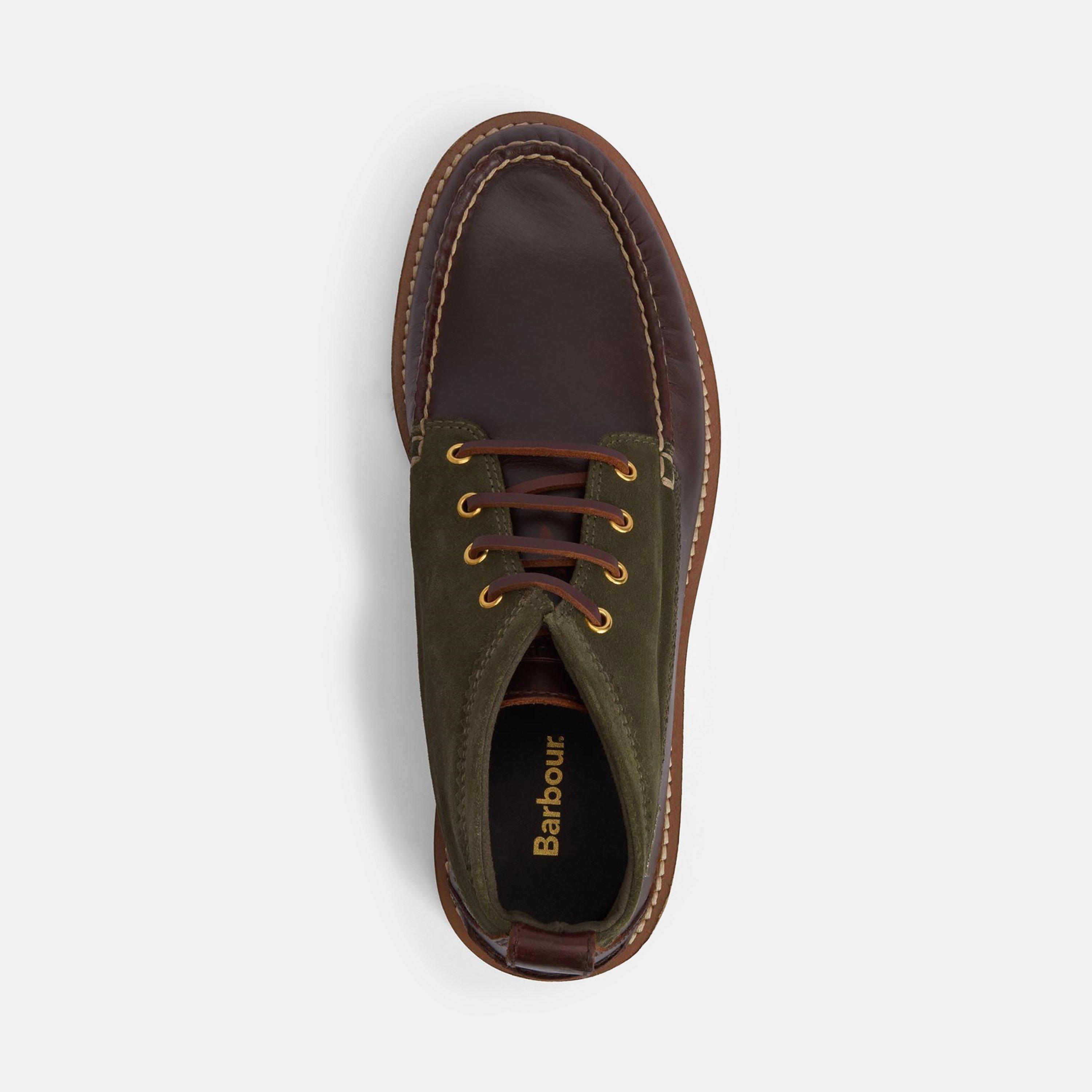 Olive/Brwn OL32 - Barbour - Men's Hadston Chukka Boots - 6