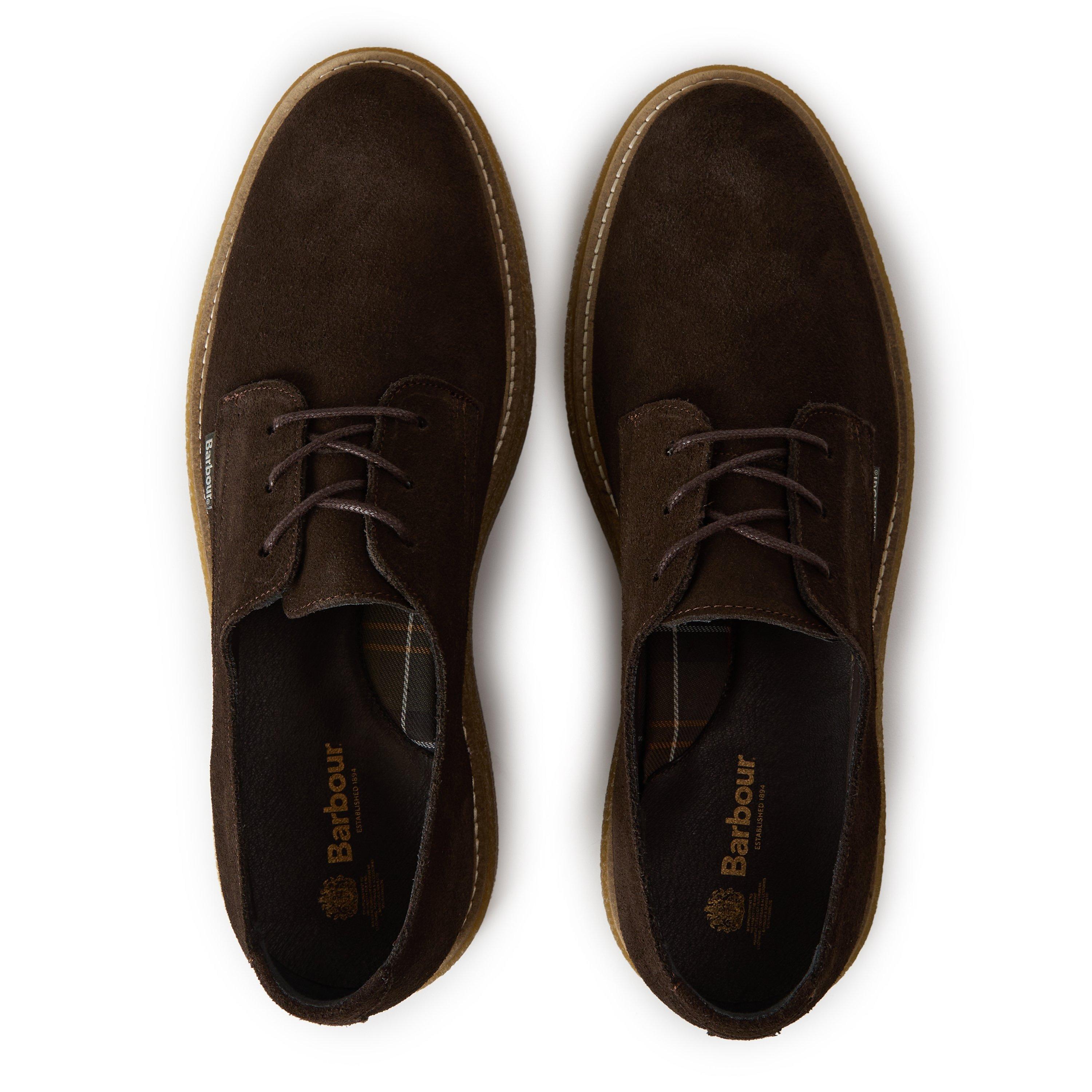 Choc Suede - Barbour - Mens Harefield Derby Shoe - 4