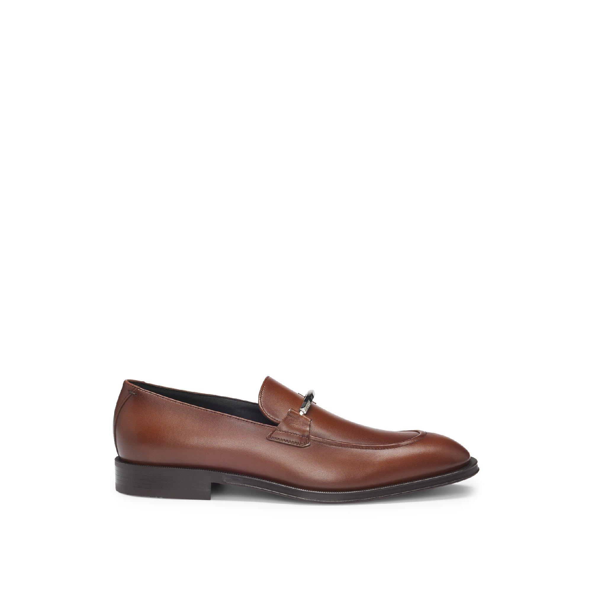 Medium Brown - Boss - Men's Derrek Loaf Derby Shoes - 1