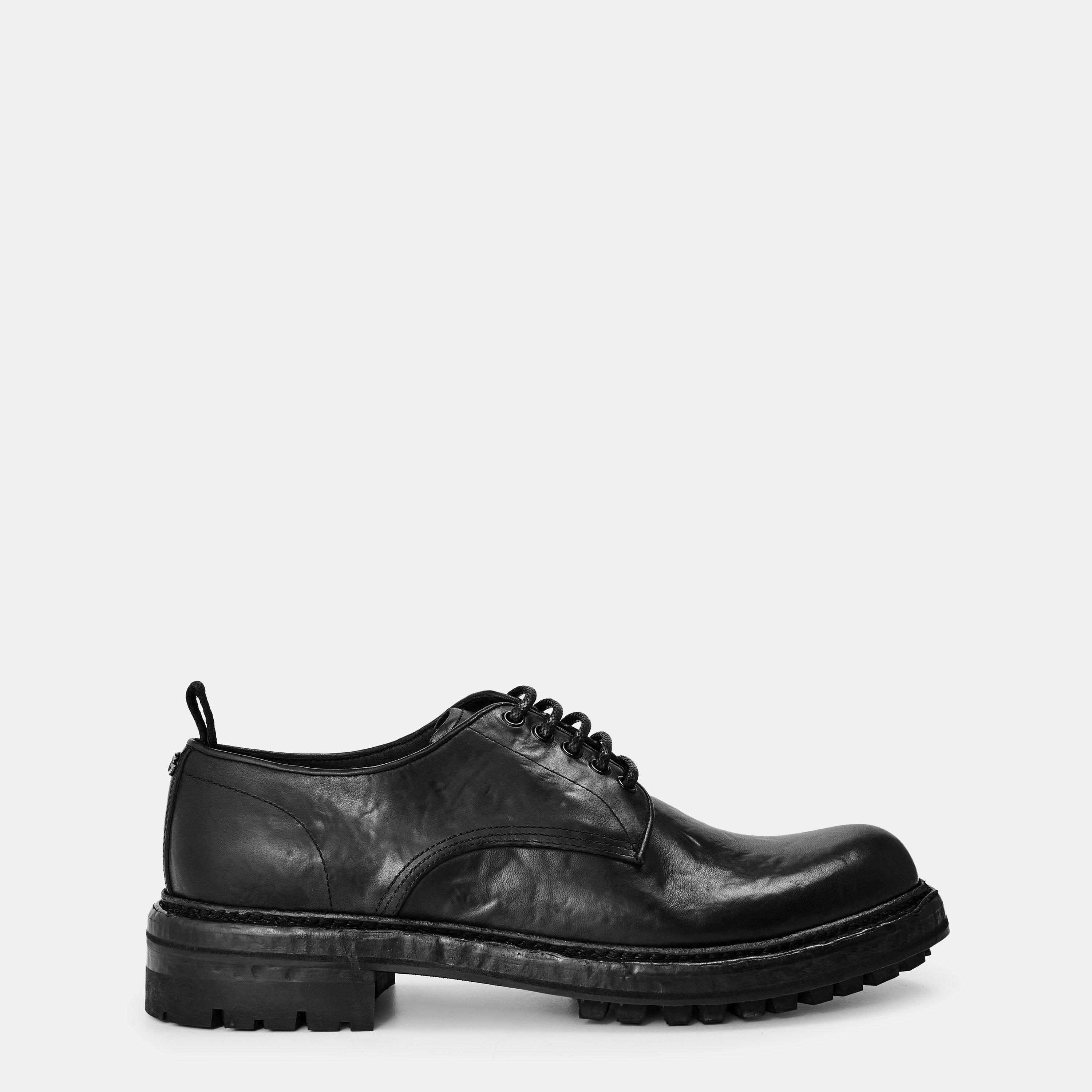 Nero - Dolce and Gabbana - Men's Lace-Up Derby Shoes - 1
