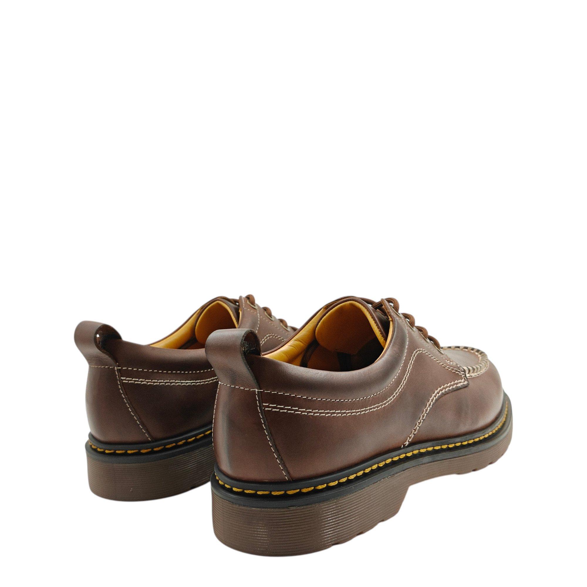 Smeđa - Pretty Green - Men's Forgeway Leather Moc-Toe Shoes - 4
