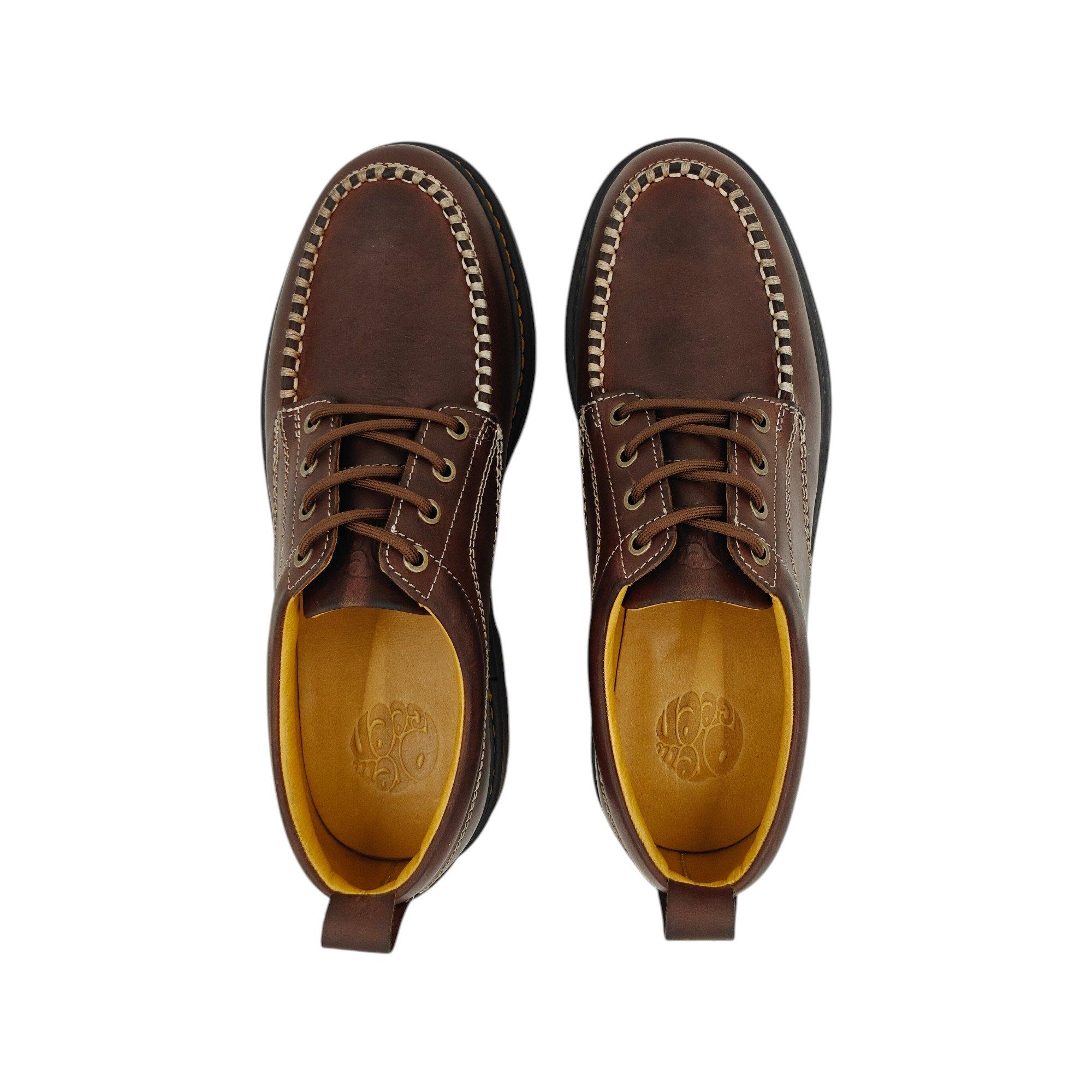 Smeđa - Pretty Green - Men's Forgeway Leather Moc-Toe Shoes - 5