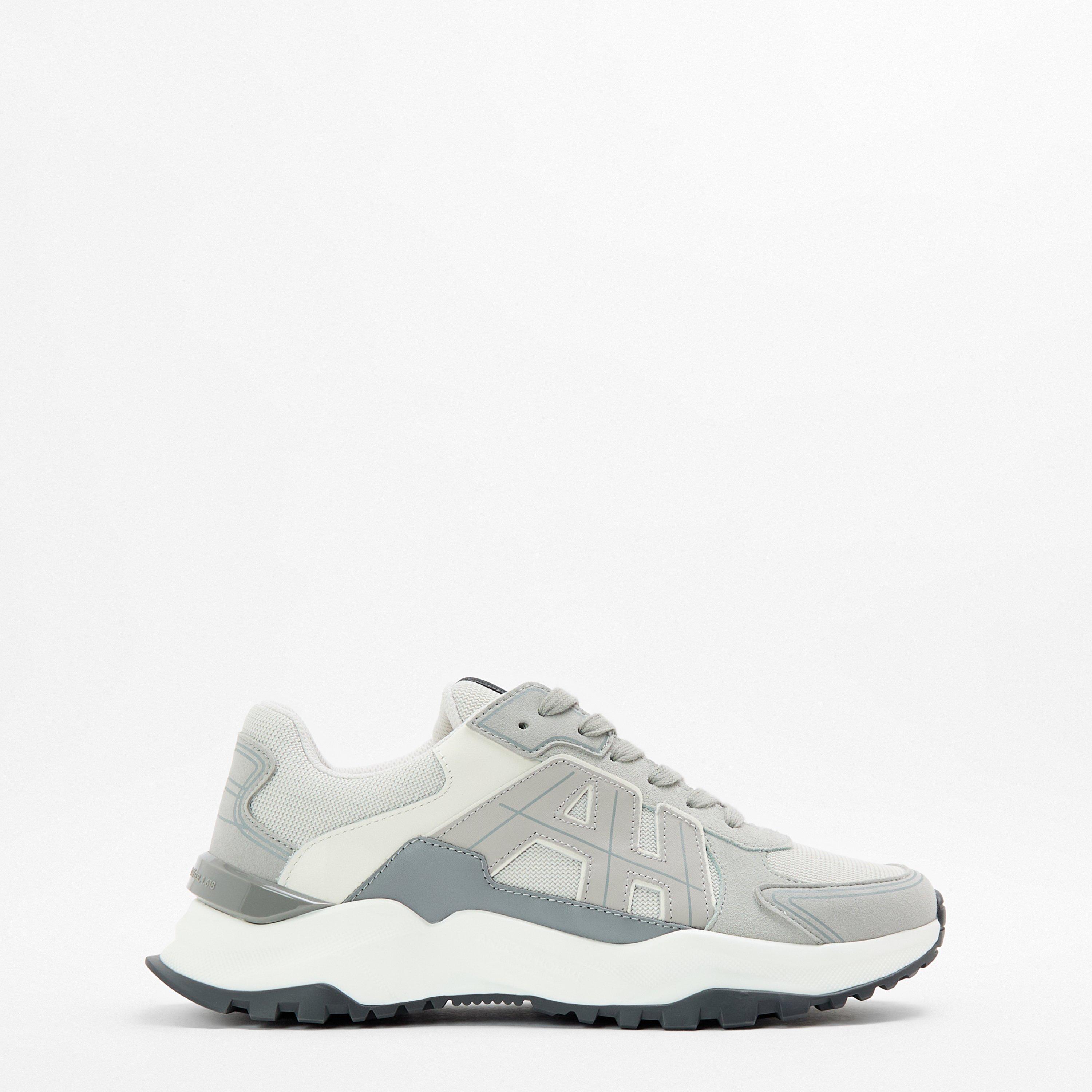 Light Grey - Android Homme - Men's Multi-Material Chunky Trainers - 1