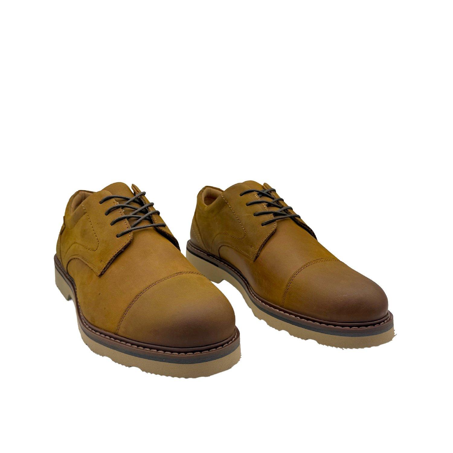 TAN - Rockport - Men's Charlee Toe Cap Derby Shoes - 4