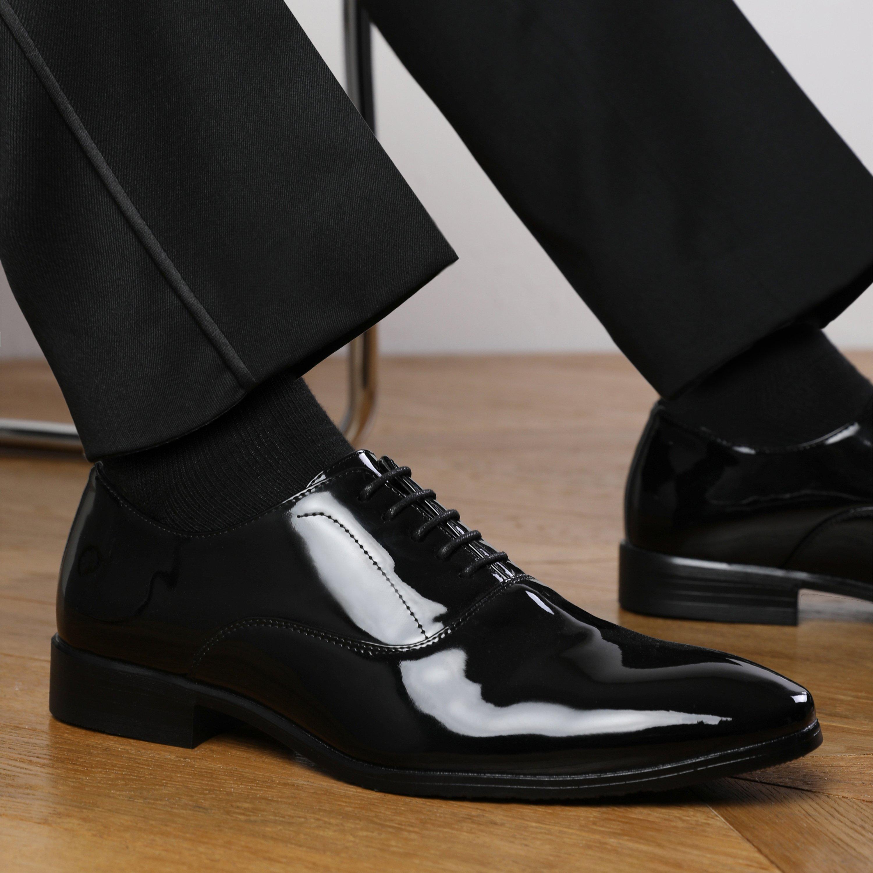 Black Patent - Wheres That From - Wheres Oxford Lace Up Formal Classic Dress Shoe - 1