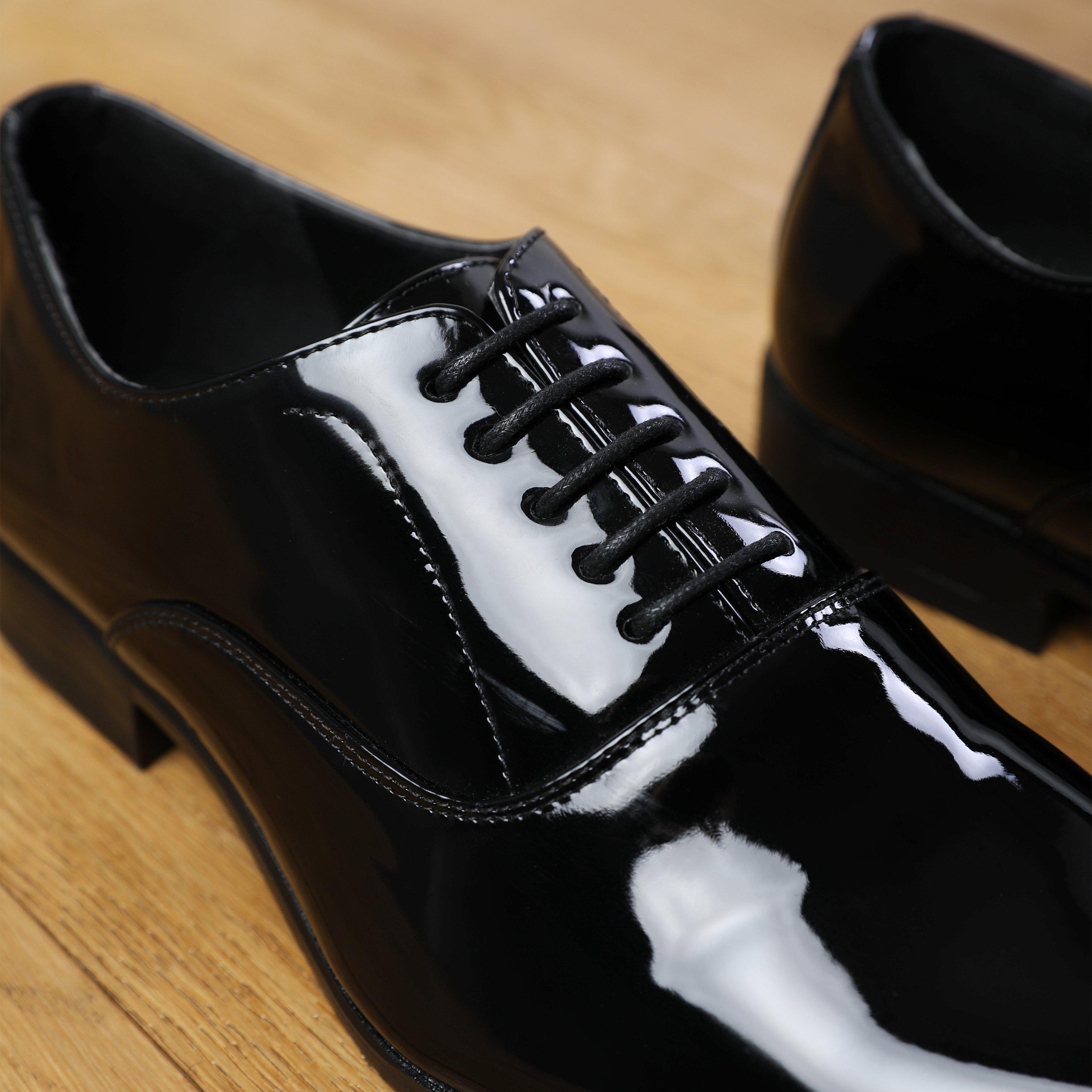 Black Patent - Wheres That From - Oxford Lace Up Formal Classic Dress Shoe - 2