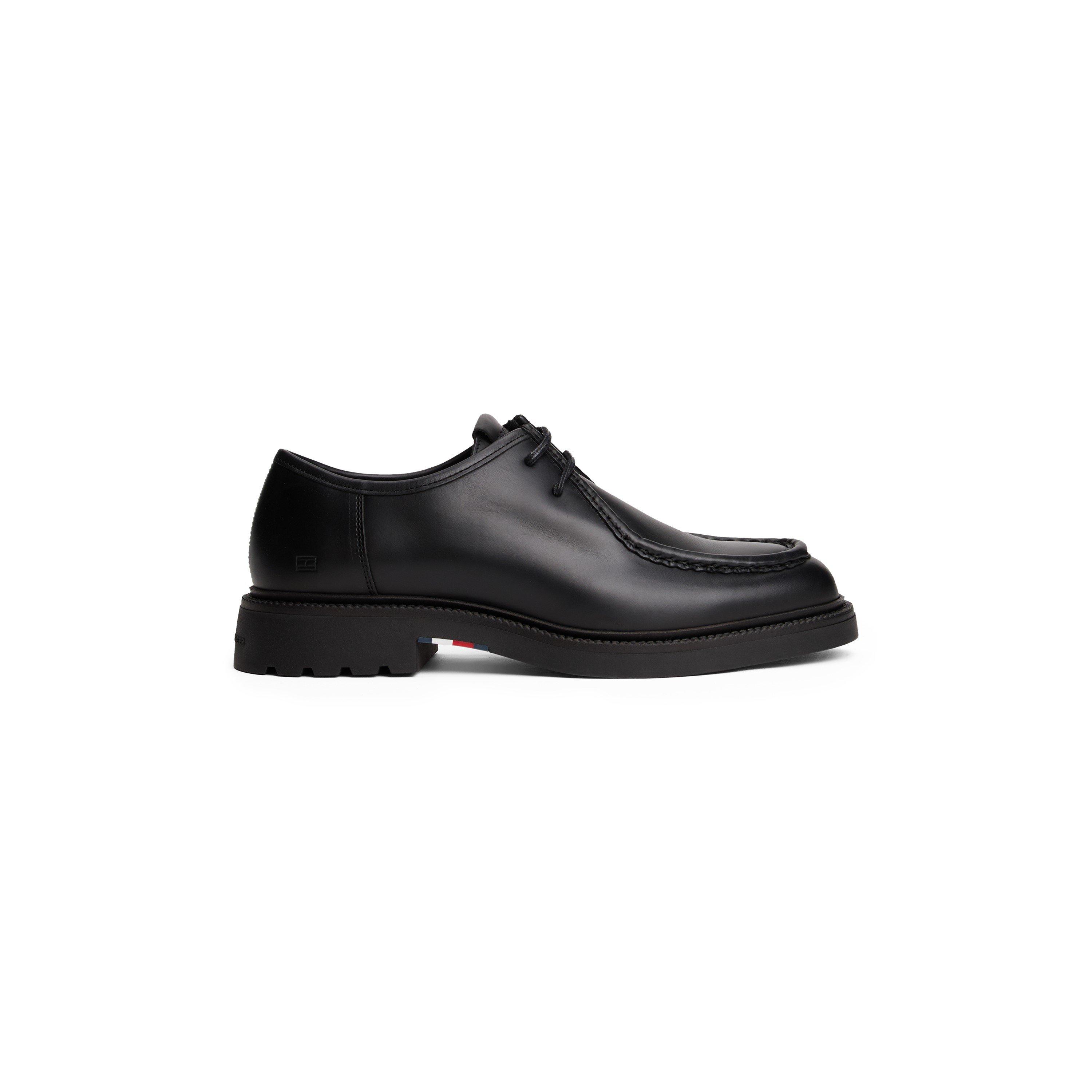 Black - Tommy Hilfiger - Men's Leather Moc Toe Formal Shoes - 3