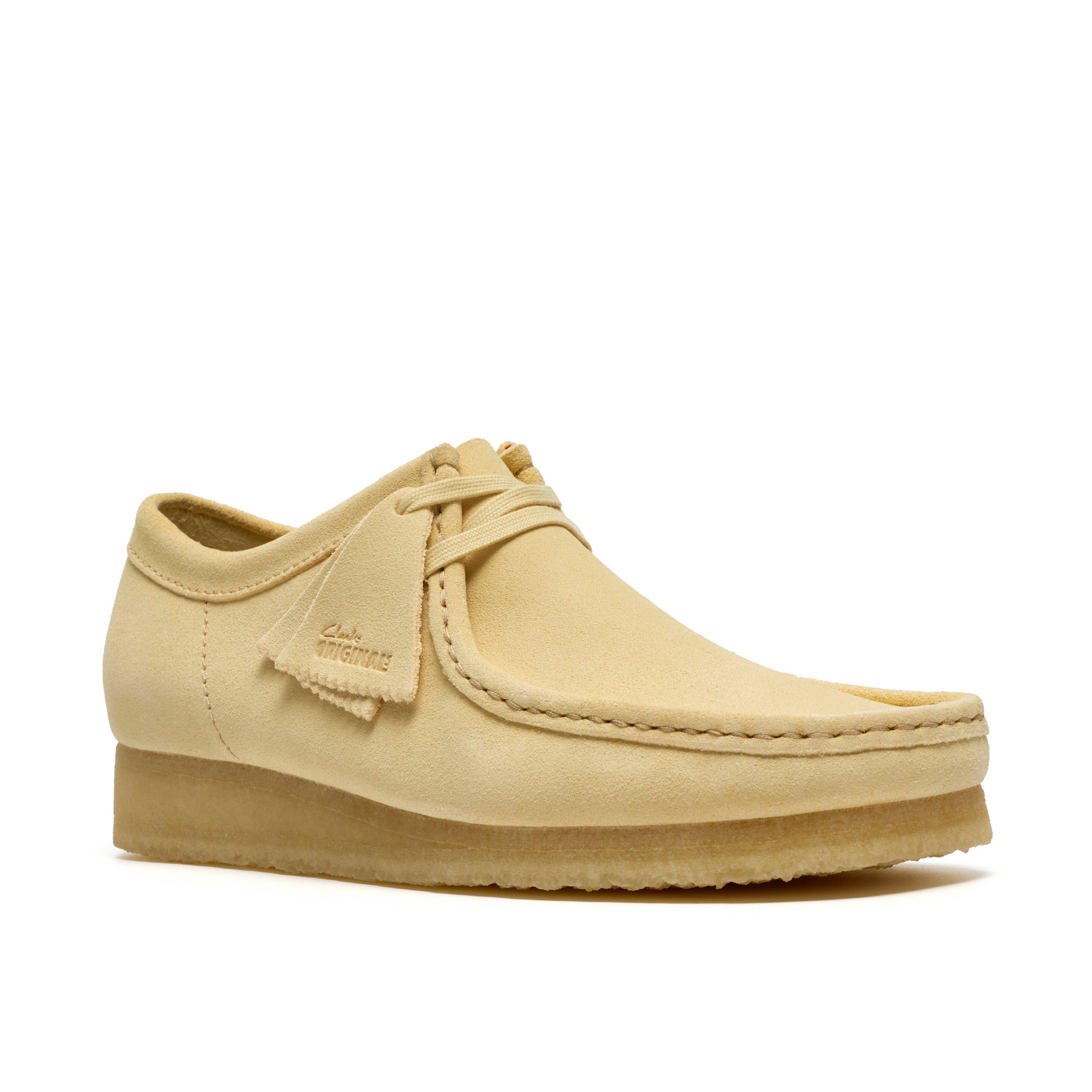 Pale Yellow Sde - Clarks Originals - Men's Wallabee Moc Toe Formal Shoes - 7