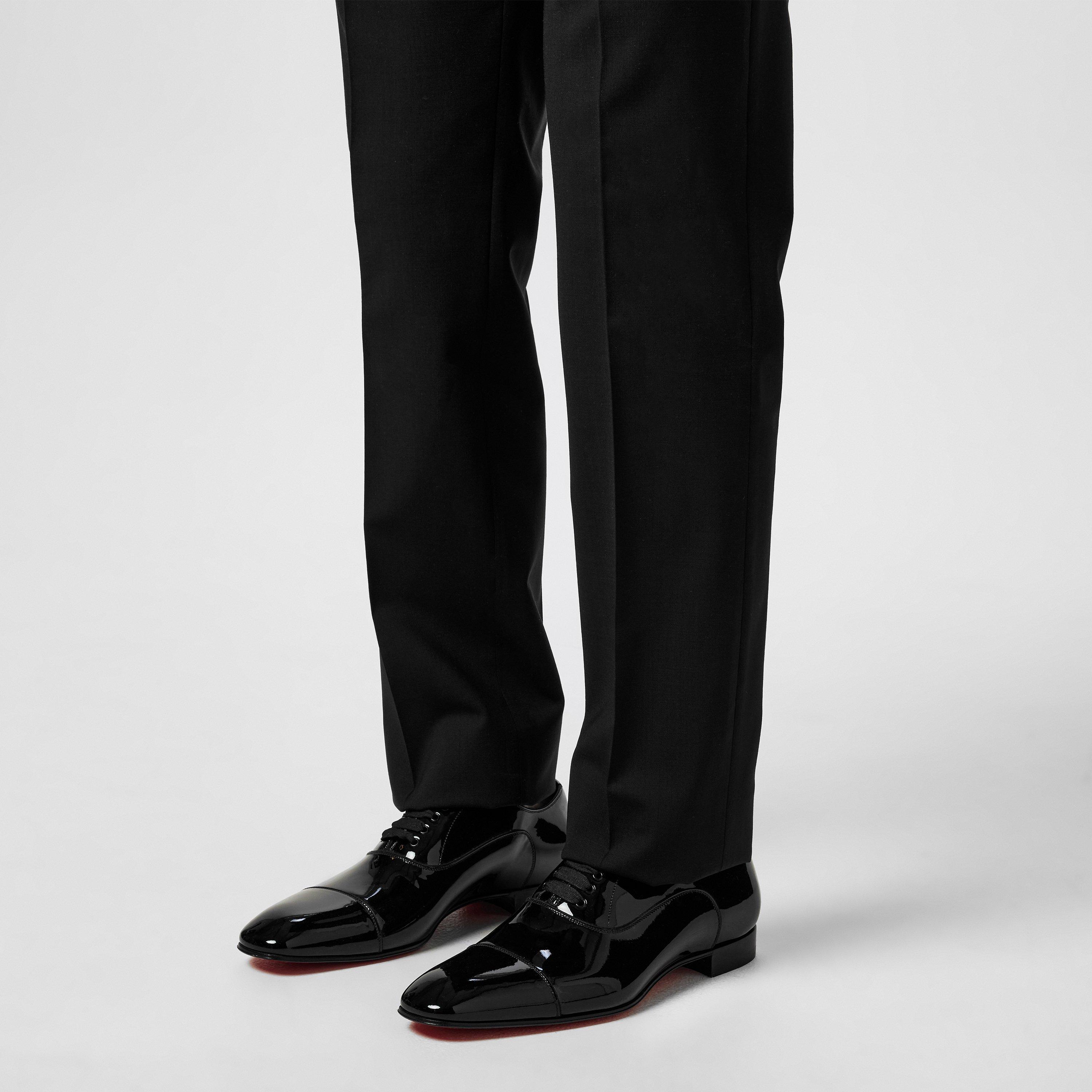 Black Patent - Christian Louboutin - Men's Leather-Style Greggo Lace-Up Shoes - 2