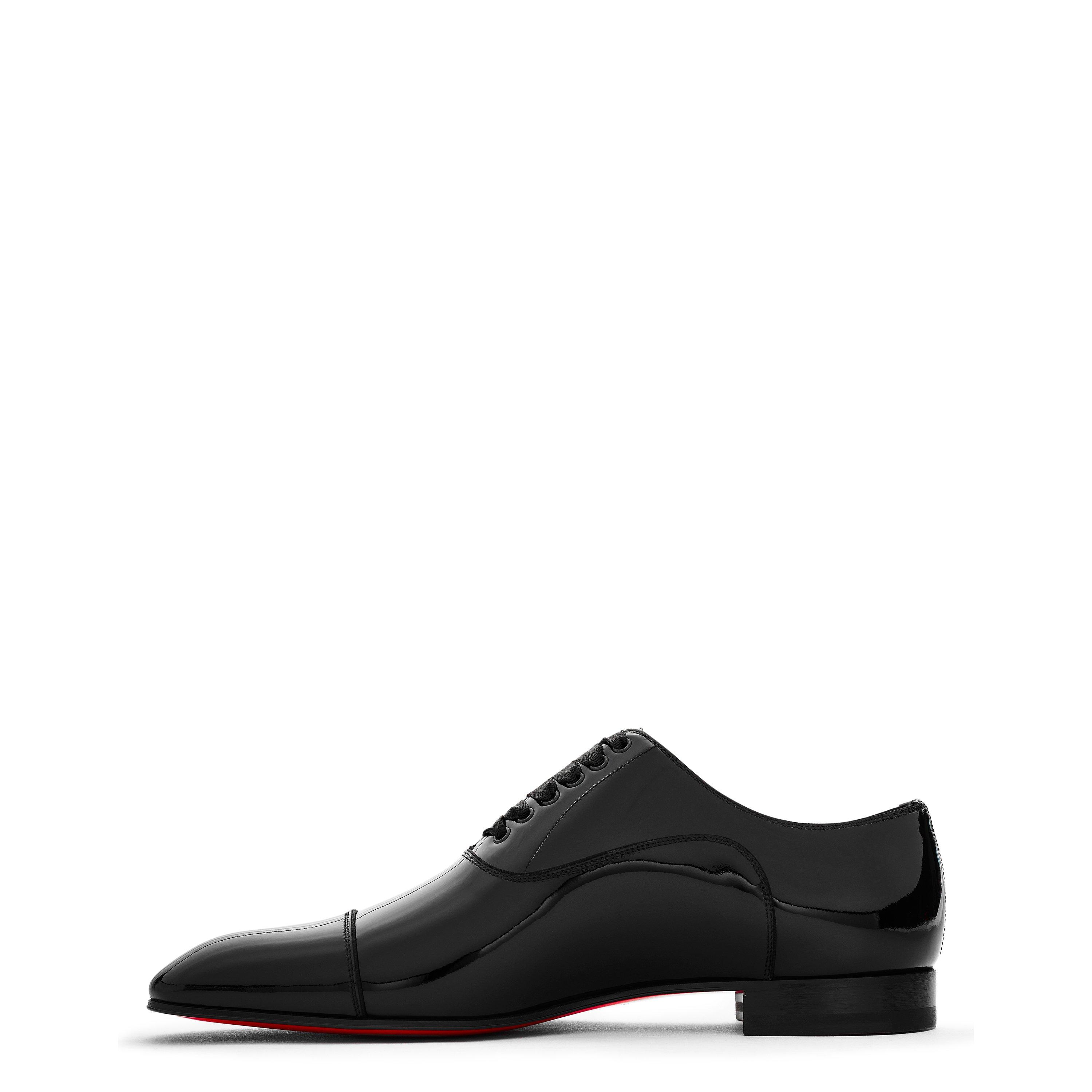 Black Patent - Christian Louboutin - Men's Leather-Style Greggo Lace-Up Shoes - 3