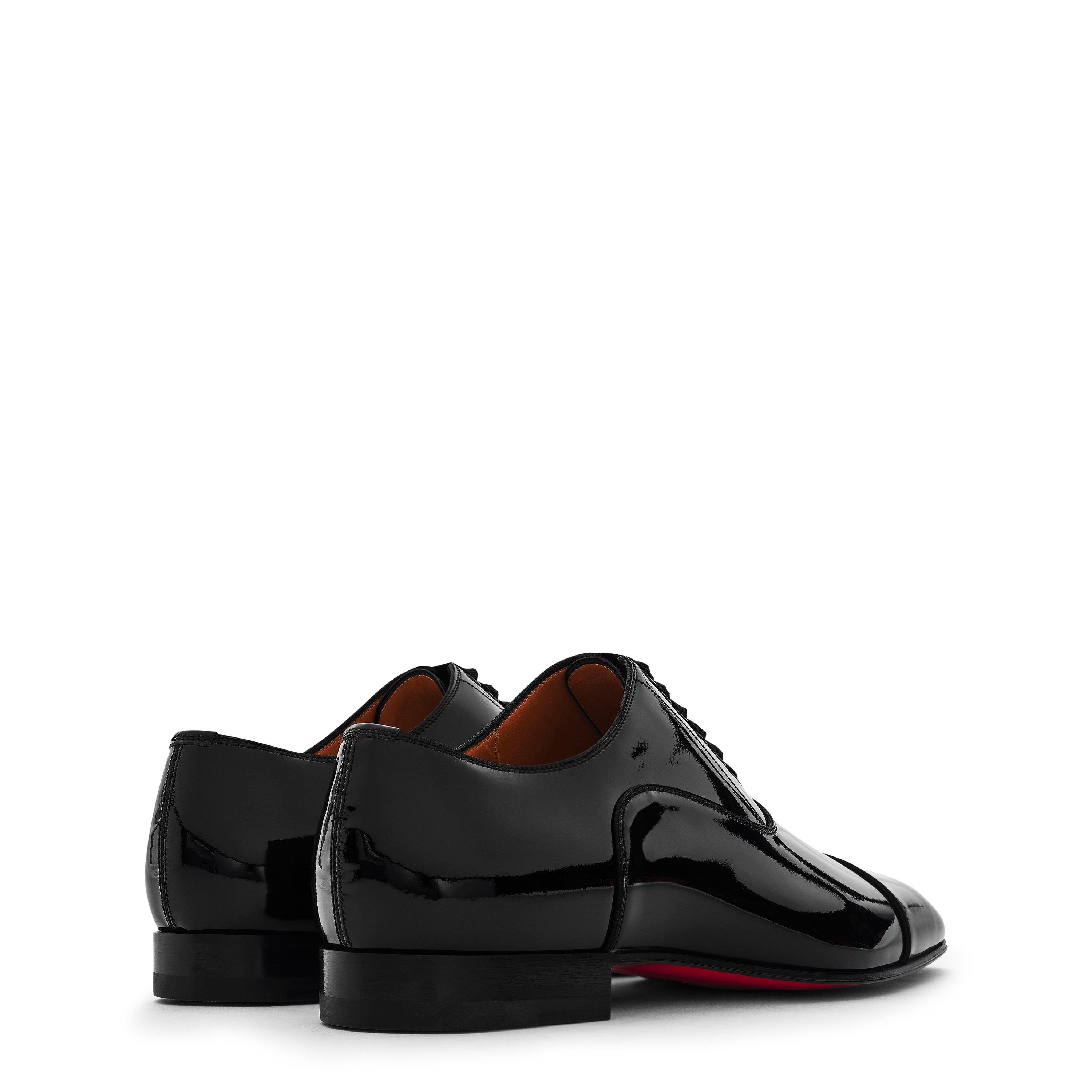 Black Patent - Christian Louboutin - Men's Leather-Style Greggo Lace-Up Shoes - 5