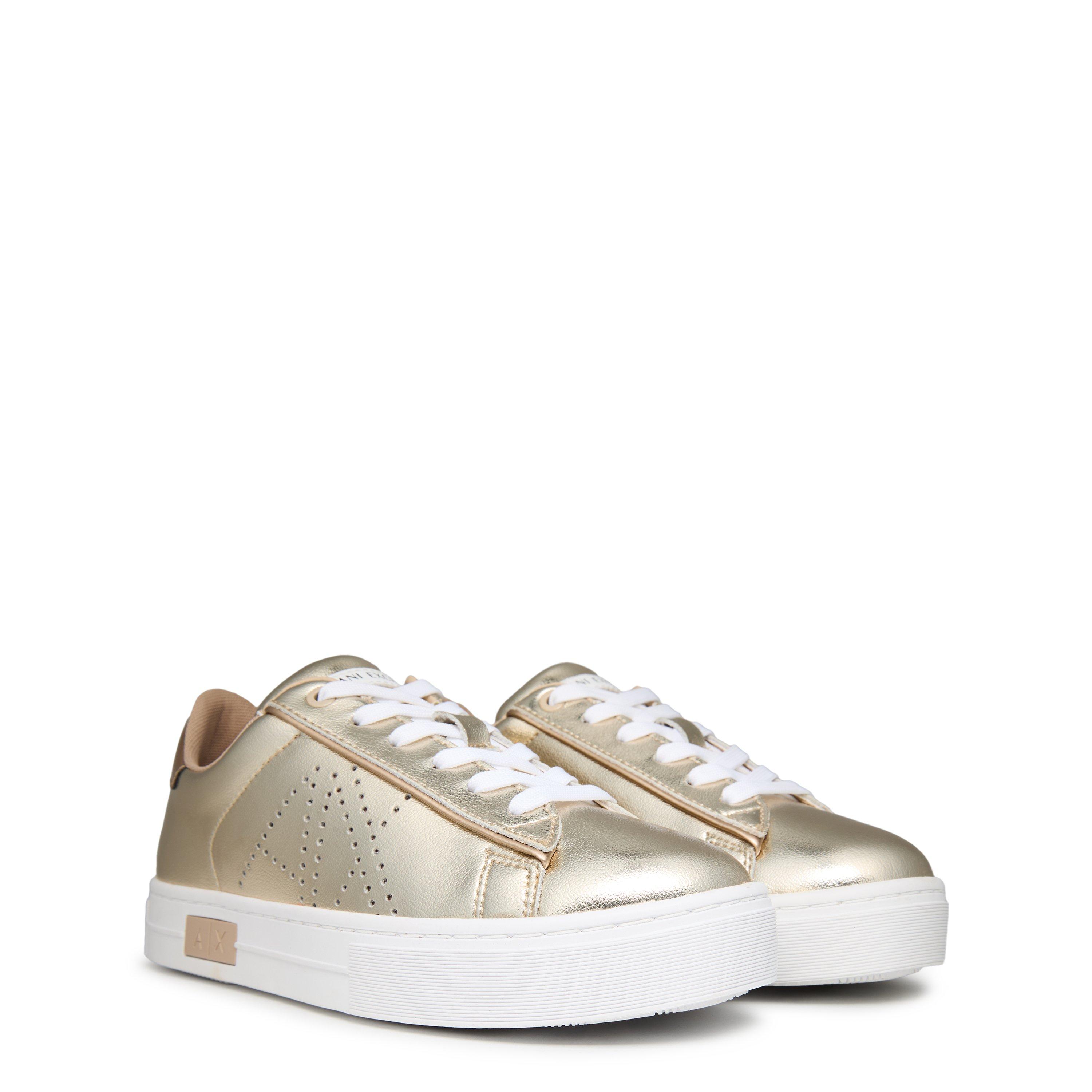 Platino+Camel - Armani Exchange - Women's Court Trainers - 3