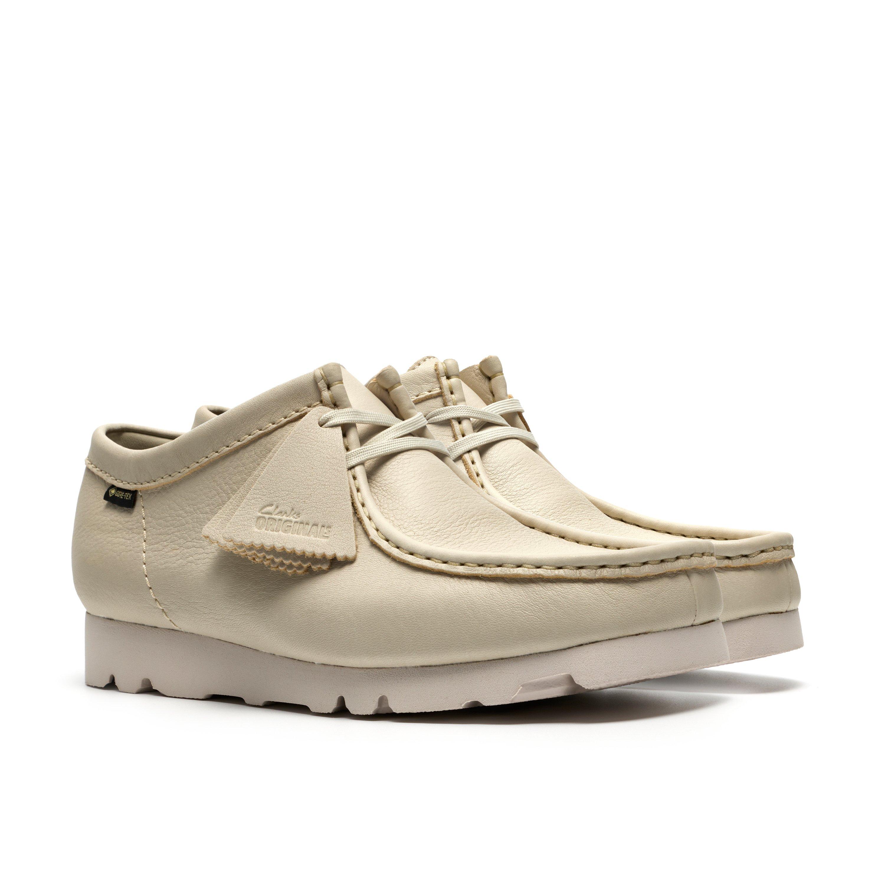 White Leather - Clarks Originals - Men's Wallabee GTX Moc Toe Formal Shoes - 4