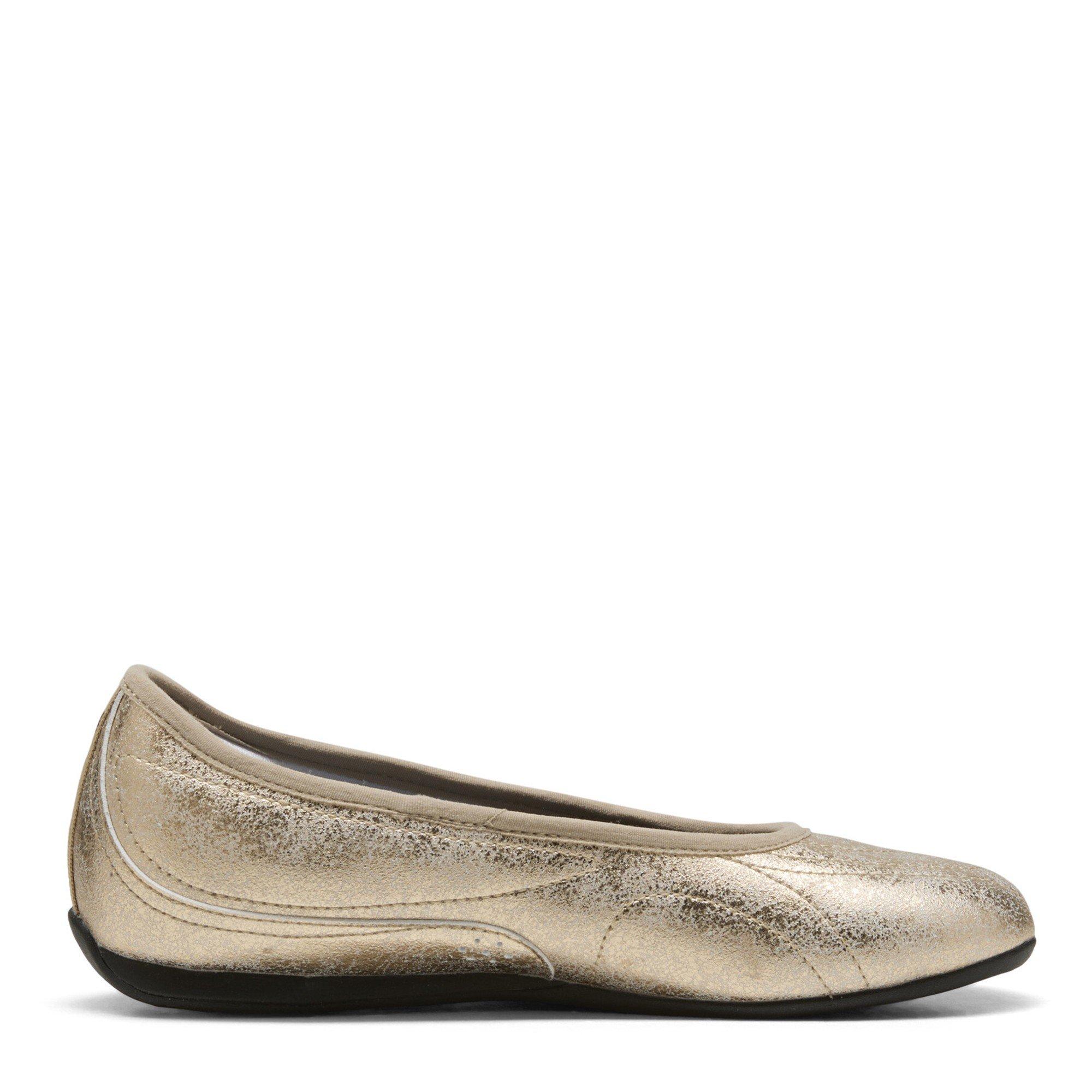  Gold/ Black - Puma - Women's Catch Soleil Ballerina Leather Slip-On Low-Top Trainers - 4