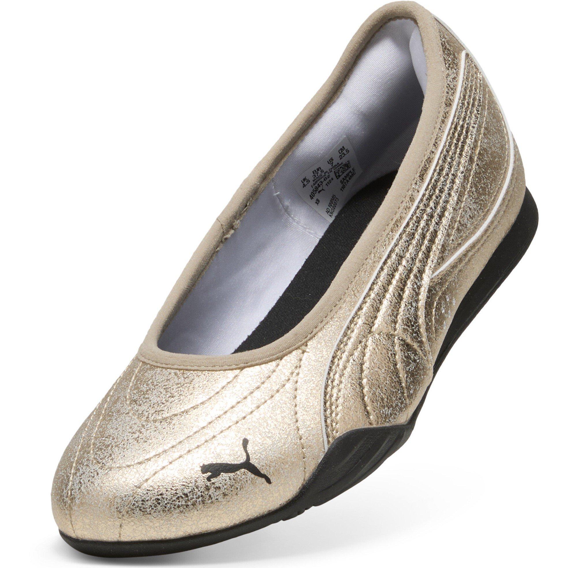  Gold/ Black - Puma - Women's Catch Soleil Ballerina Leather Slip-On Low-Top Trainers - 6