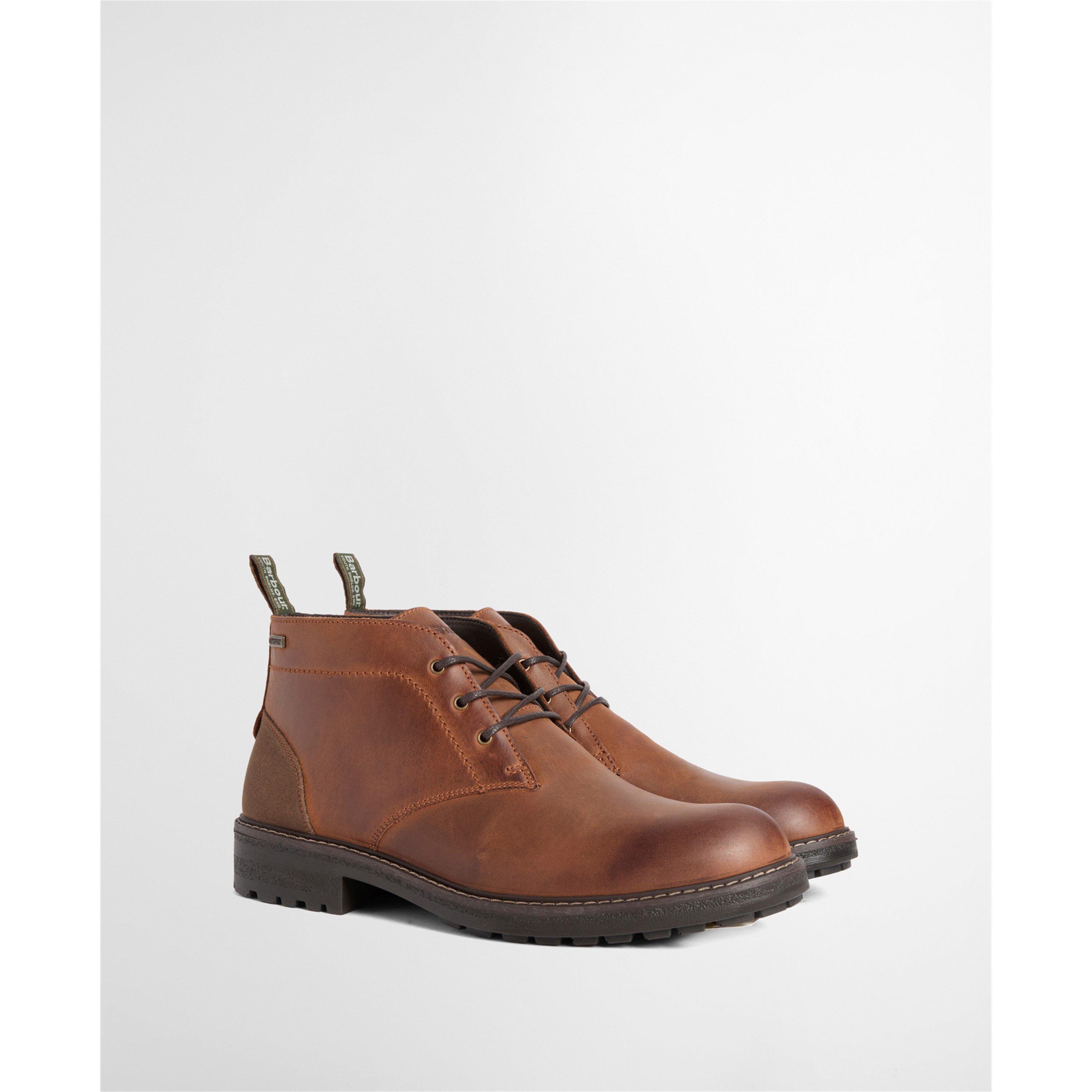 Teak - Barbour - Men's Shawdon Leather Lace-Up Chukka Boots - 2