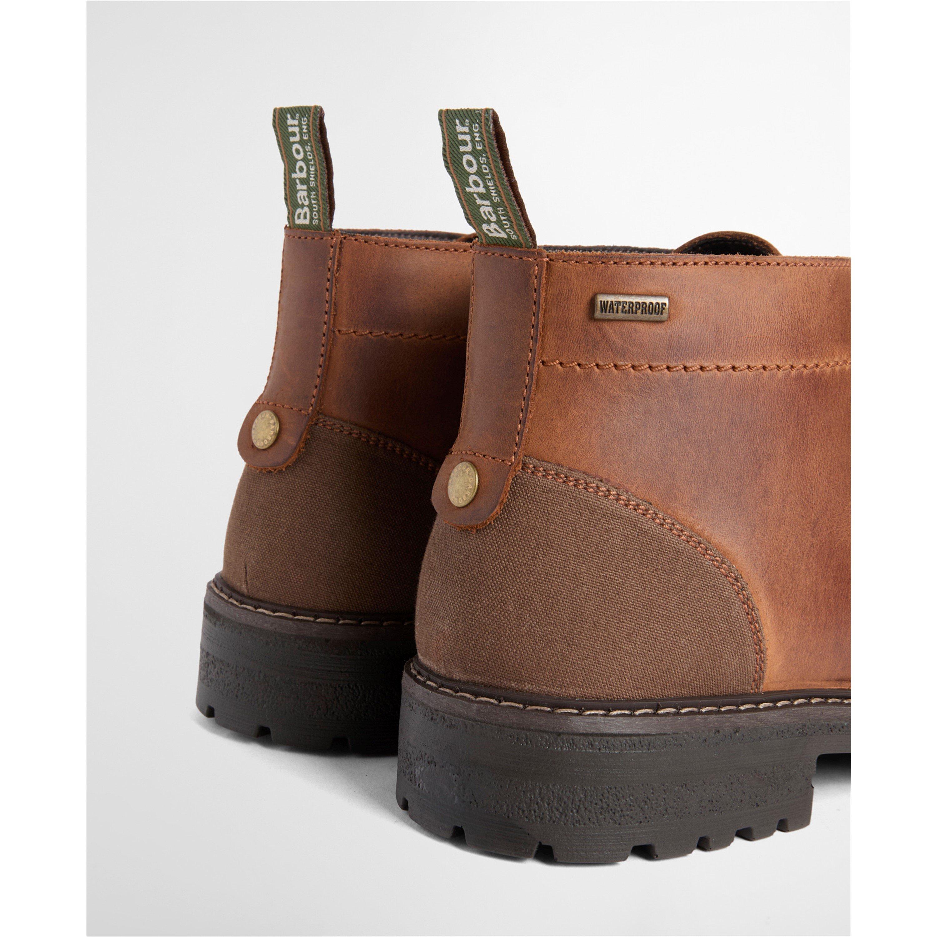 Teak - Barbour - Men's Shawdon Leather Lace-Up Chukka Boots - 5