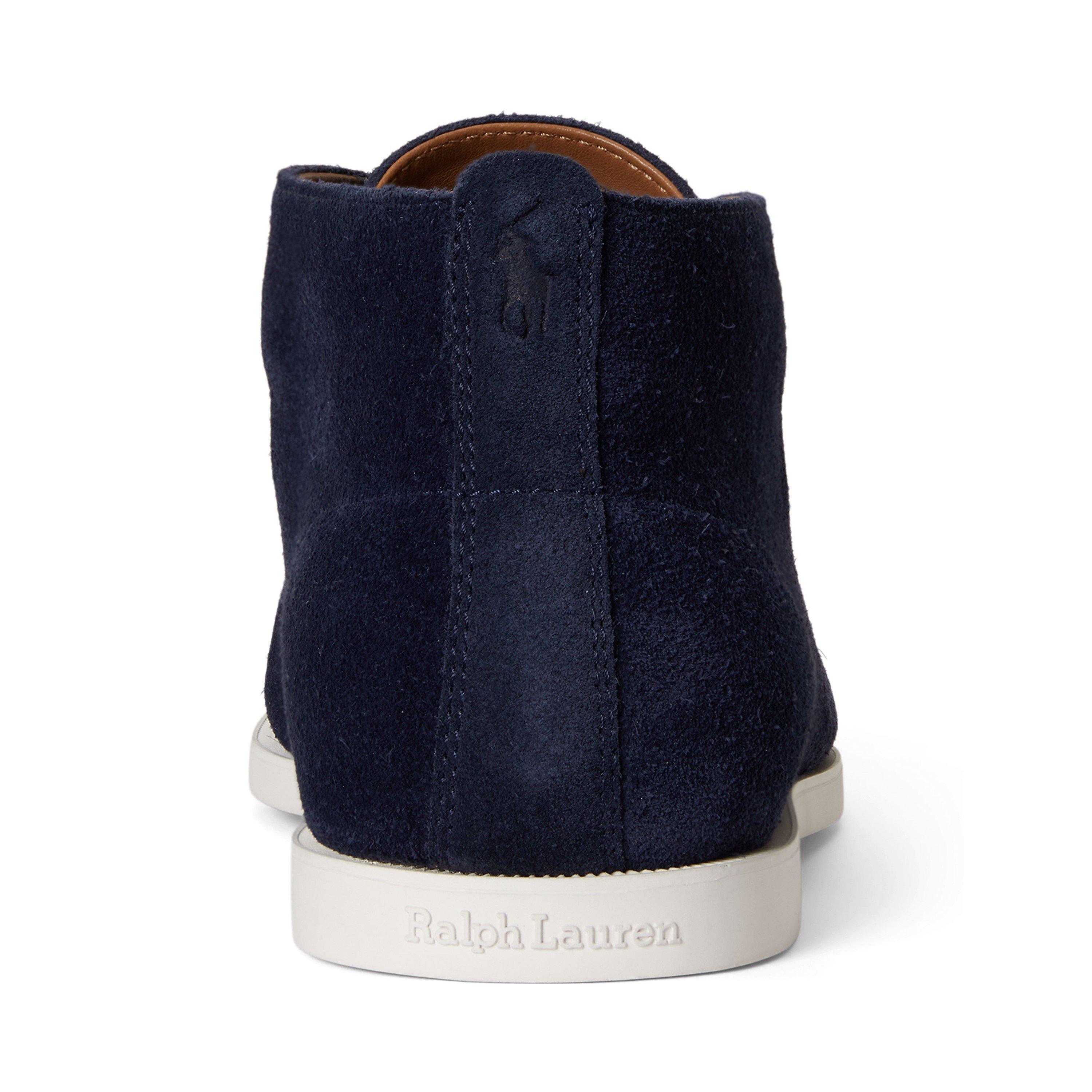 Polo by Ralph Lauren Navy Suede Chukka Slip-On Boots Polo Ralph Lauren Leather Upper Blue Boots for Men for Sale  main image 3