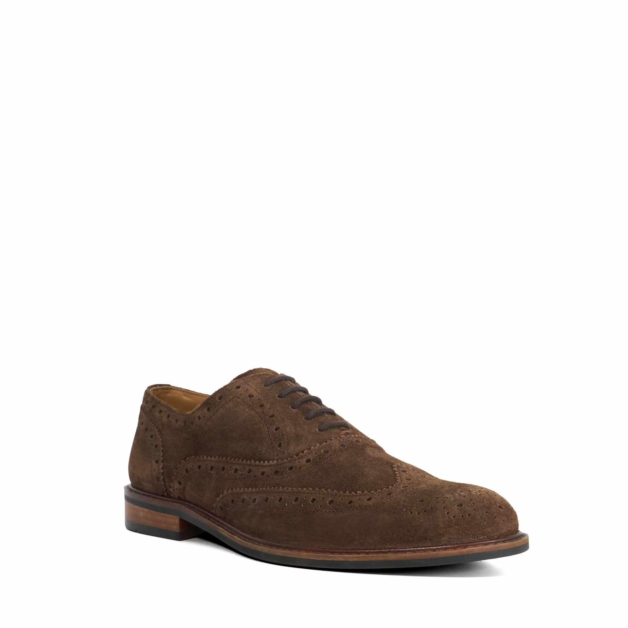 Brown Suede - Dune London - Men's Baltics Suede Brogues - 2