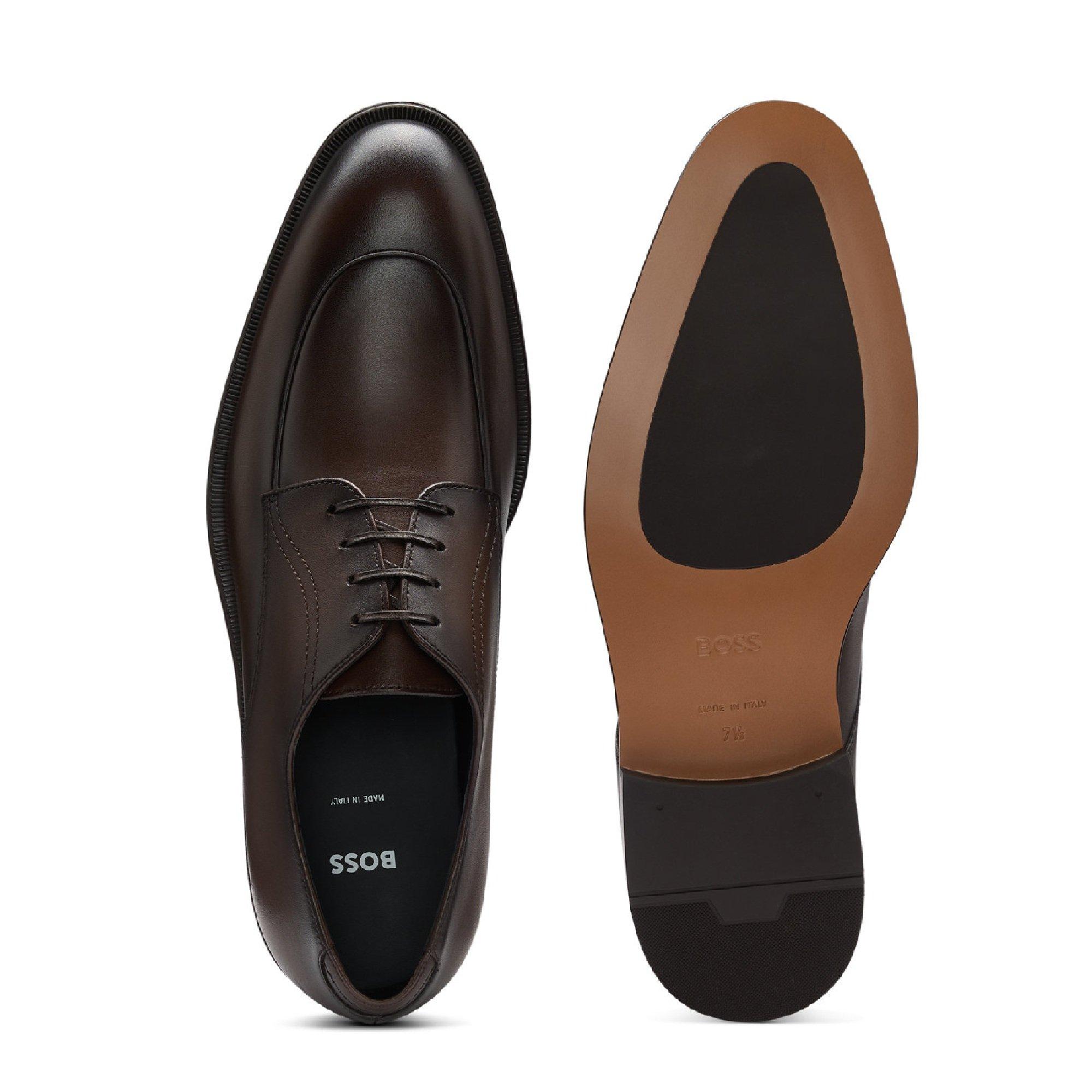 Dark Brown - Boss - Men's Derrek Derb Bupi Derby Shoes - 4