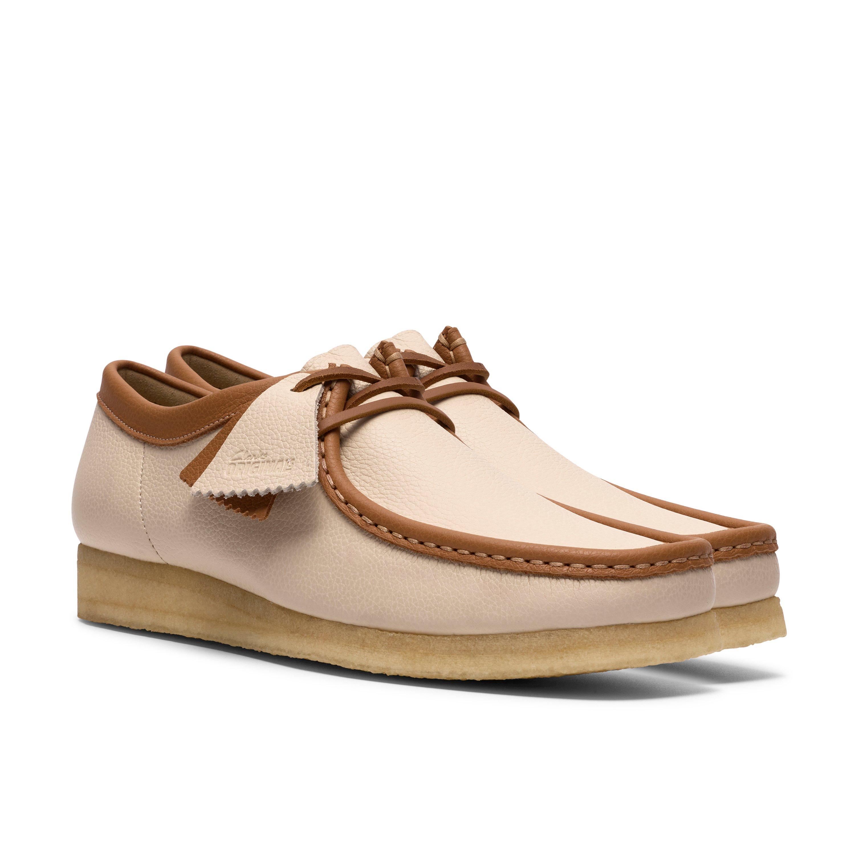 White Combi - Clarks Originals - Men's Wallabee RB Moc Toe Formal Shoes - 4
